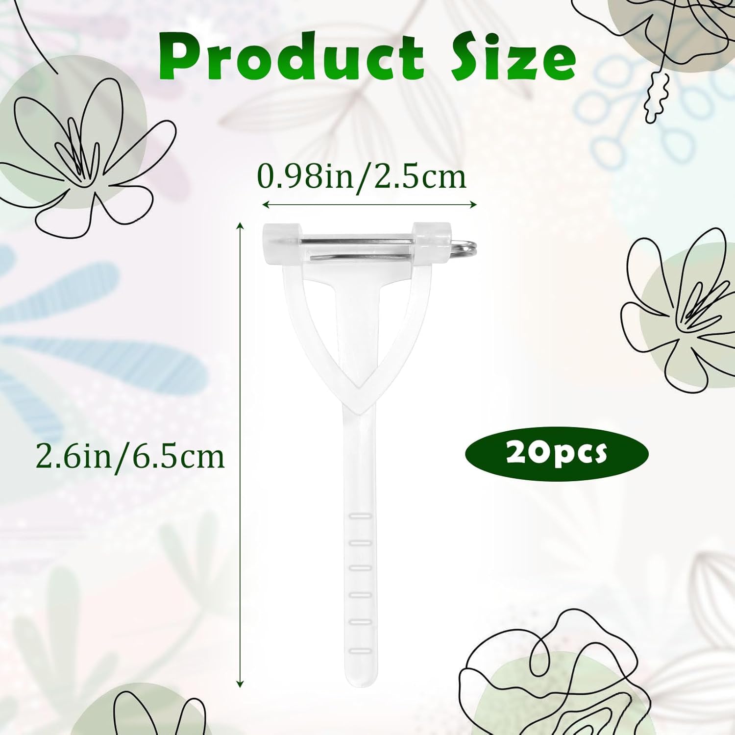 20Pcs Boutonniere Pins,Plastic Corsage Clips T-Shaped Boutonniere Clips for Weddings,Birthday,Festivals Floral Arrangement Fasteners for Suits,Formal Wear(White) - Image 2