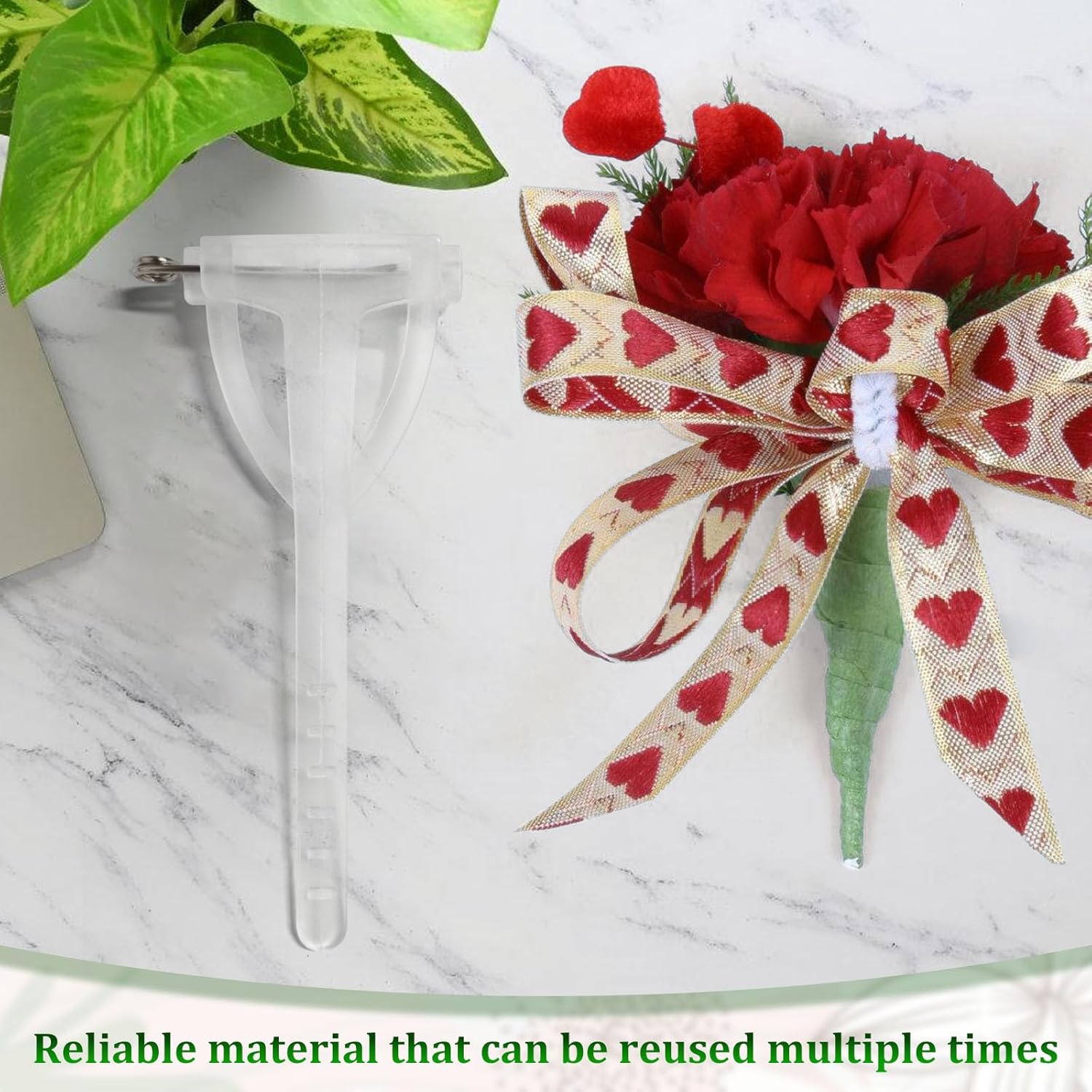 20Pcs Boutonniere Pins,Plastic Corsage Clips T-Shaped Boutonniere Clips for Weddings,Birthday,Festivals Floral Arrangement Fasteners for Suits,Formal Wear(White) - Image 5