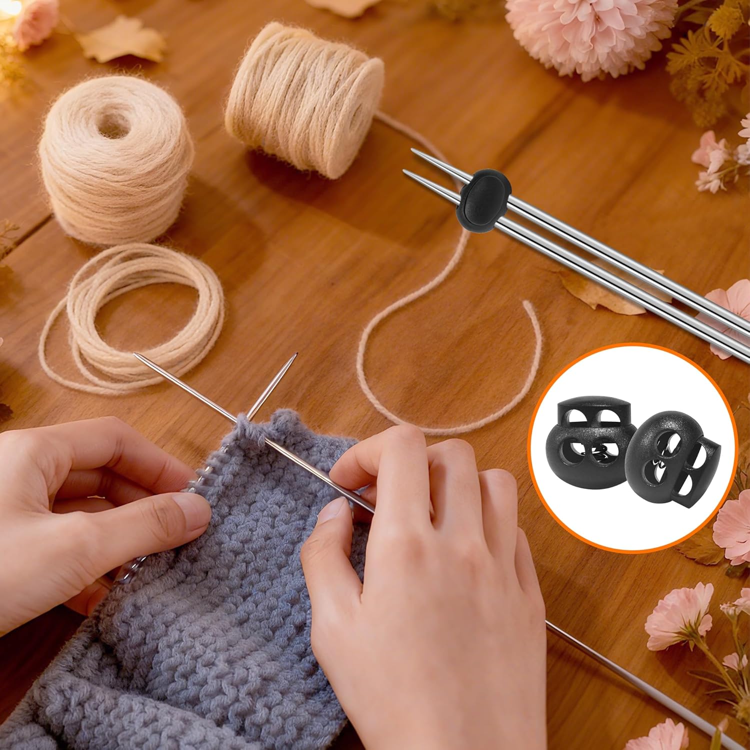 25pcs Spring Cord Lock End Stopper Fastener Slider Toggles Clip Double Hole Round Plastic for Drawstrings Lanyard Paracord Elastic Bungee Shock Cord Rope Shoe Lace Tie Locks Shoelace Lace Lock - Image 5