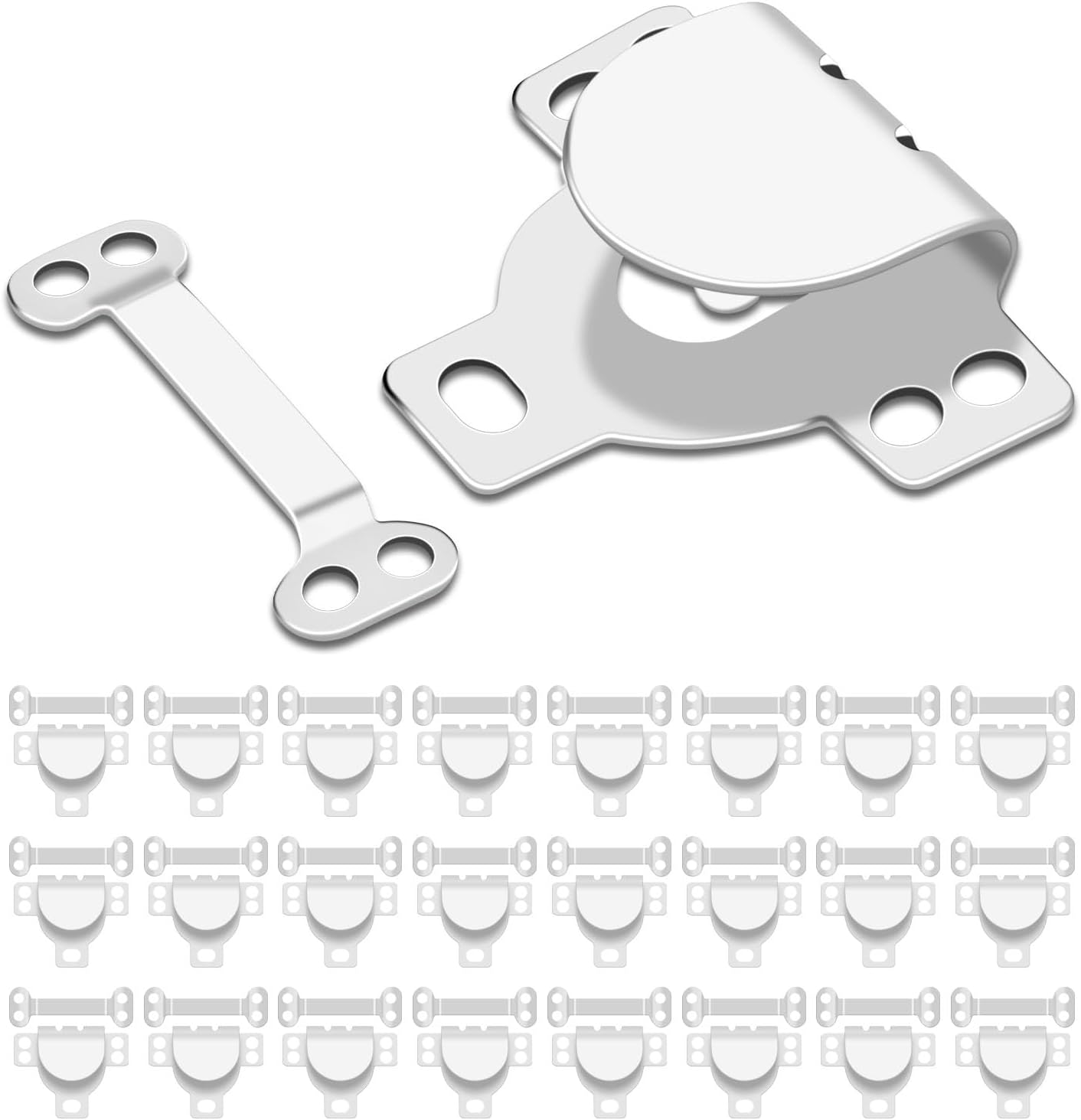 25 Set Hooks and Eye for Sewing,Invisible Silvery Sewing Clasp and Snaps Fasteners Kit Sew-On Hook and Eye Closures for Clothing,Bra,Pants Waist,Jeans,DIY Craft Hooks Replacement/Repair - Image 1