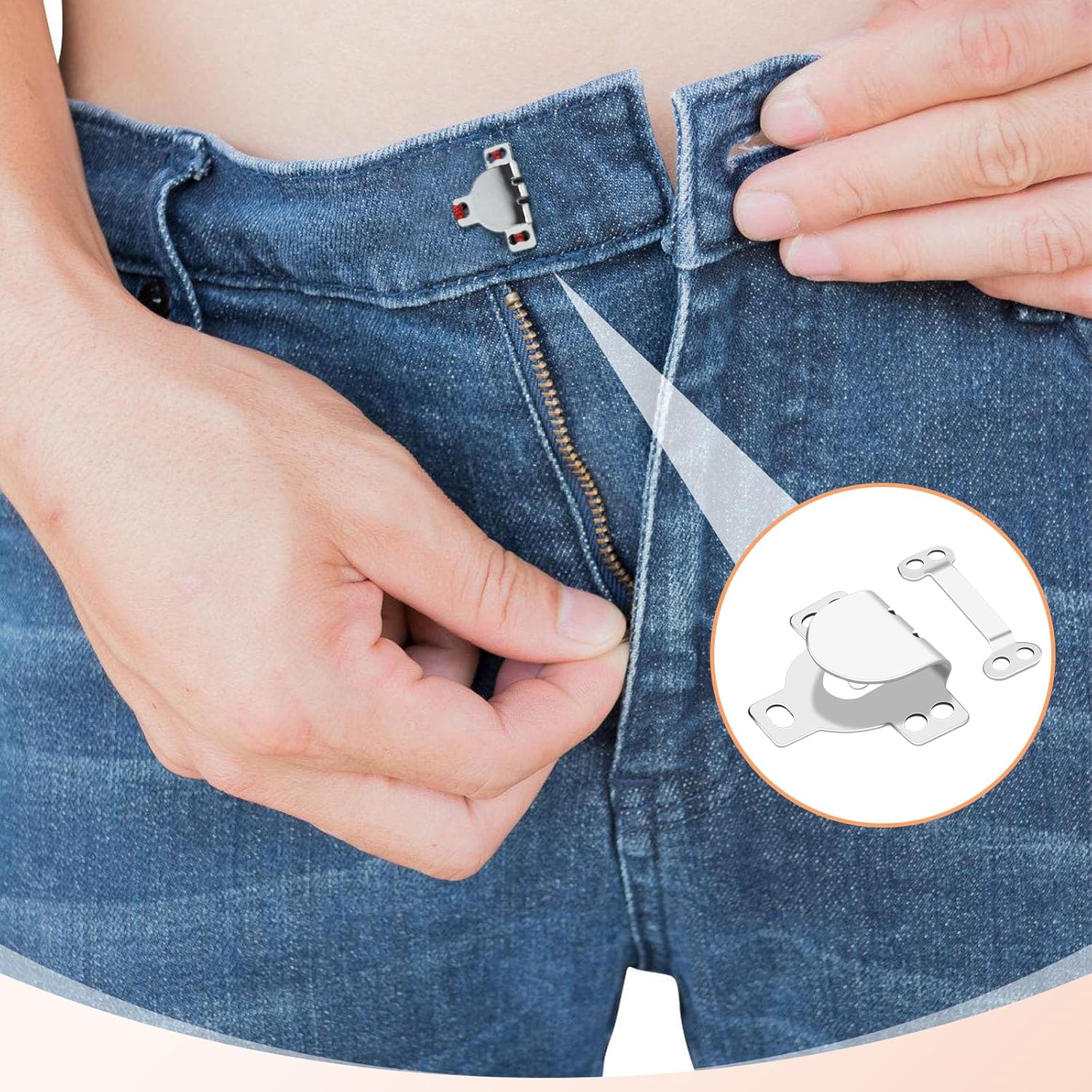 25 Set Hooks and Eye for Sewing,Invisible Silvery Sewing Clasp and Snaps Fasteners Kit Sew-On Hook and Eye Closures for Clothing,Bra,Pants Waist,Jeans,DIY Craft Hooks Replacement/Repair - Image 7