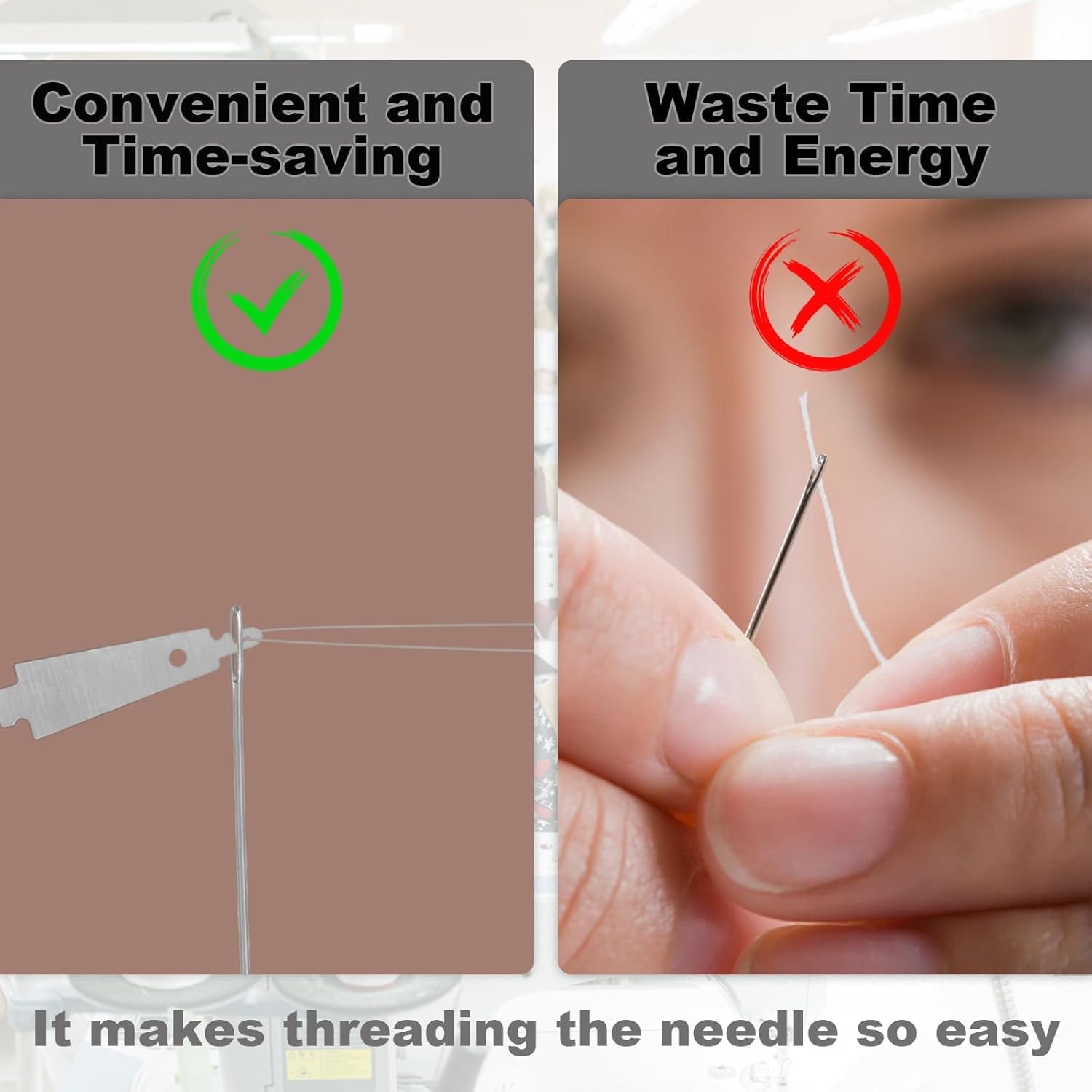 100 Pcs Stainless Steel Needle Threaders,Needle Threader for Hand Sewing Needle Threader Tool for Small and Large Eye Needle Sewing Needle Threader for Cross Stitch Embroidery Craft Knitting - Image 4