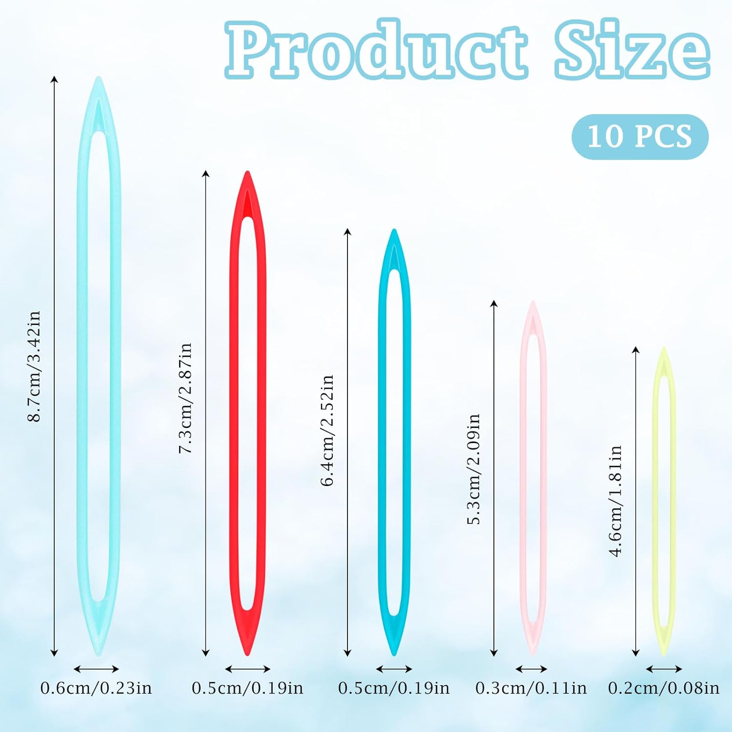 10 Pcs Large Eye Finishing Needles,Plastic Yarn Needles for Sewing Weaving in Ends Tapestry/Darning/Crochet Needle for Thick Bulky Yarn Sewing Knitting Weaving Supplies Accessories (Random Color) - Image 2