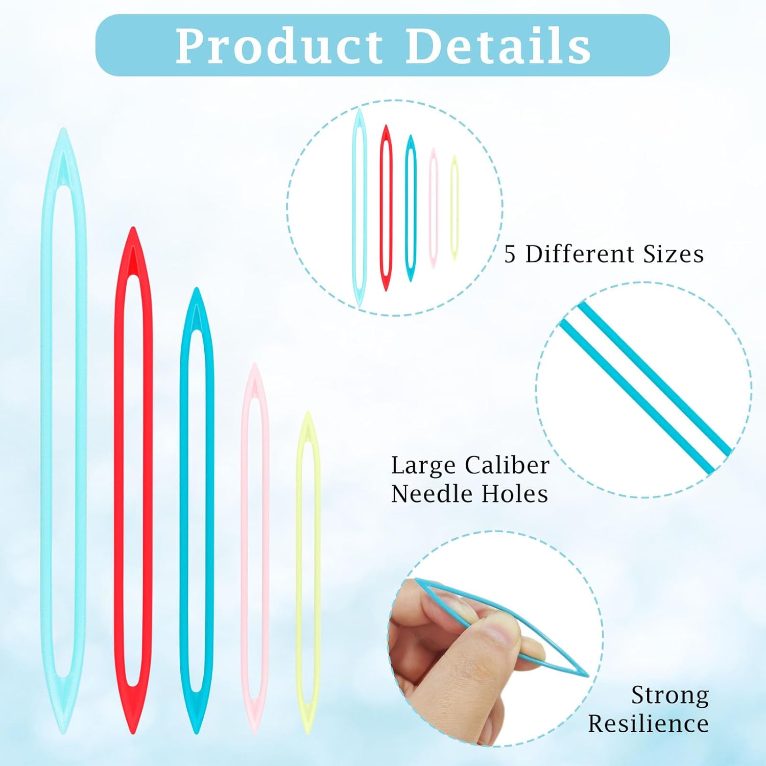 10 Pcs Large Eye Finishing Needles,Plastic Yarn Needles for Sewing Weaving in Ends Tapestry/Darning/Crochet Needle for Thick Bulky Yarn Sewing Knitting Weaving Supplies Accessories (Random Color) - Image 3