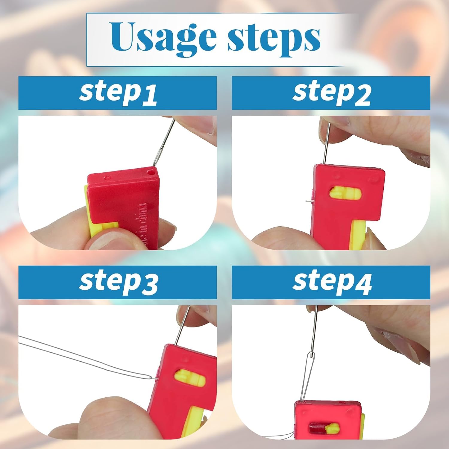 9 Pcs Automatic Needle Threader Tool,Needle Threaders for Hand Machine Sewing Quick Sewing Threader Sewing Needle Threaders for Craft Embroidery Cross Stitch Knitting - Image 3