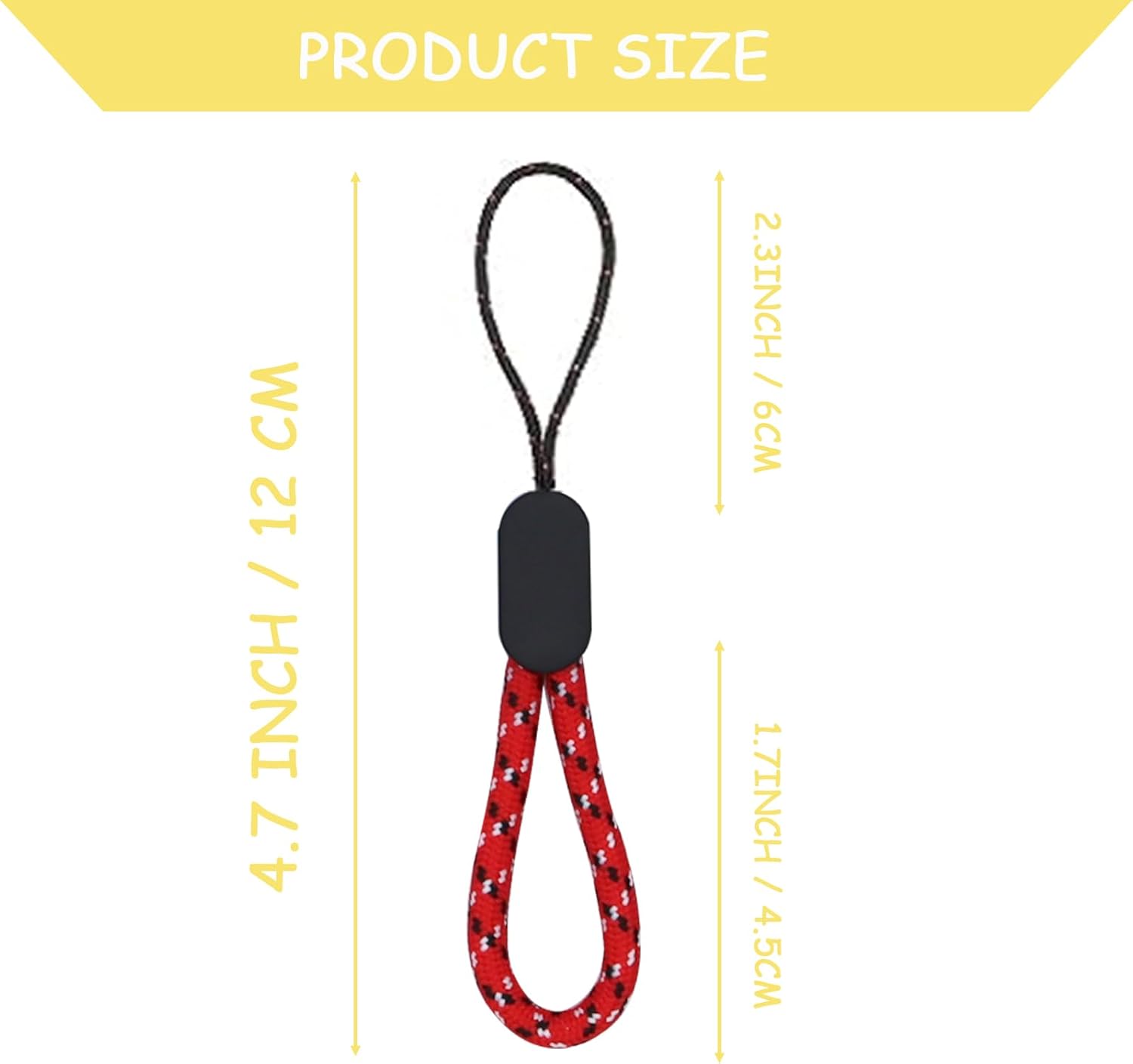Finger Lanyard, 12 Pcs Short Wrist Lanyard 4.72in Nylon Hand Strap Keychain (6 Colors) - Image 2