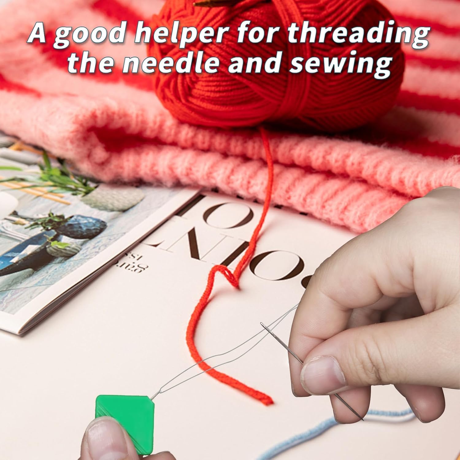 5 Pcs Needle Threaders,Cute Design Squre Sewing Needle Threader for Hand Machine Sewing Plastic Simple Needle Threader Tool for Small Eye Needle Easy Threader for Embroidery,Cross-Stitch,Craft - Image 6