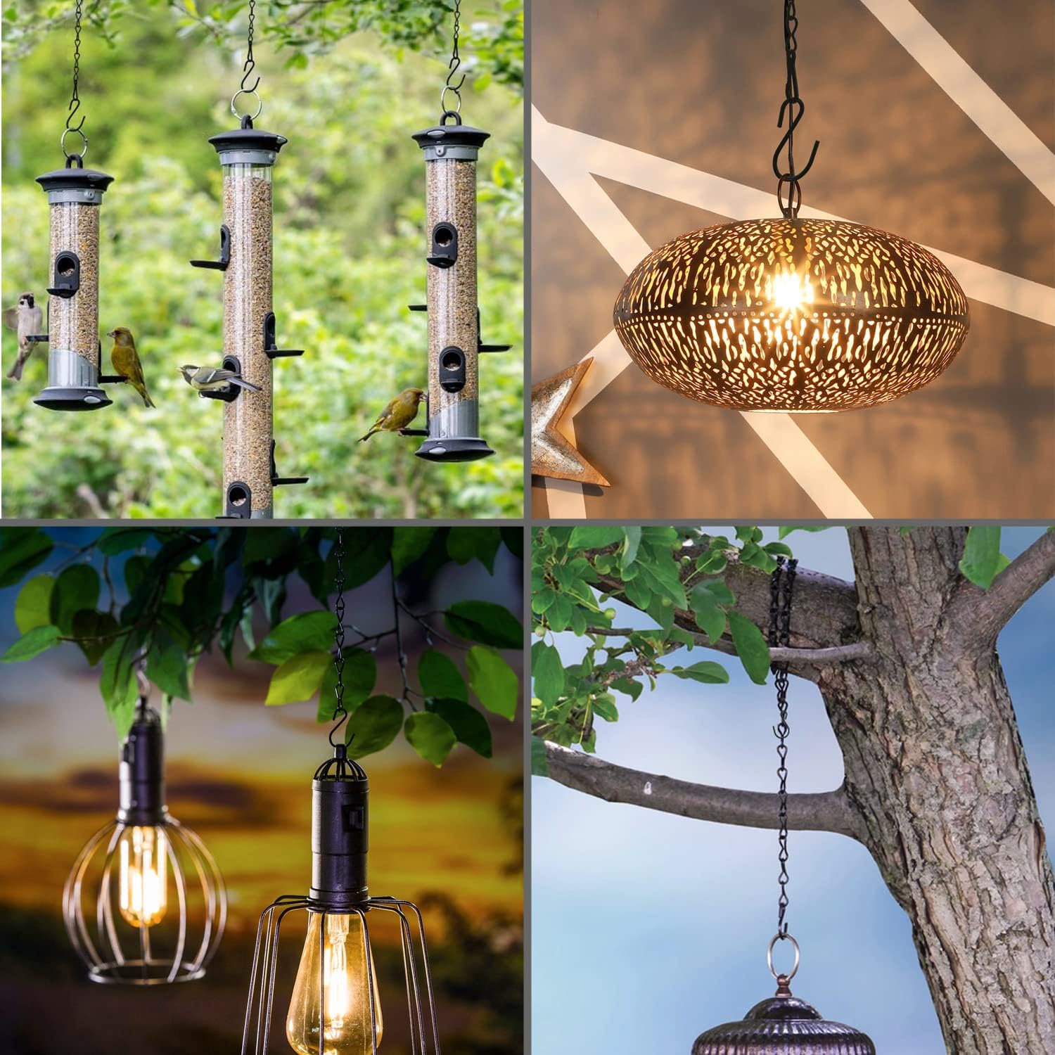 Chain for Hanging Plants, Adjustable Hanging Chain with Hooks, 21 Inch, Black – 10 Pack Heavy Duty for Hanging Bird Feeders,Grow Lights, Potted Plants, Neon Sign, Christmas Wrea - Image 4