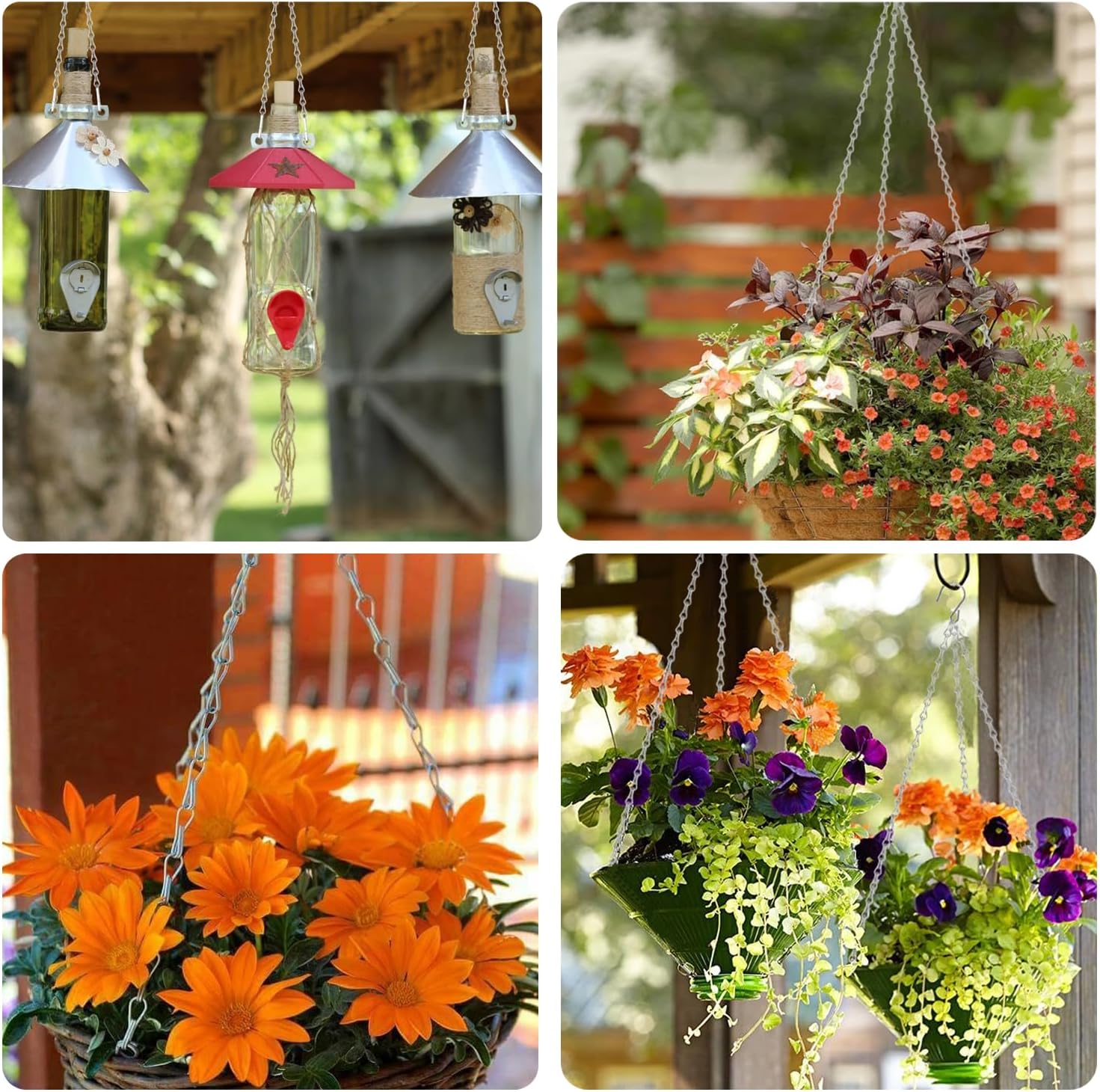 10 Pack SIL Storagehook Silver Hanging Chains with Hooks, Grow Lights Chain adjusable fit bird feeders for outdoors, Plant hanger indoor, Hanging Planter, Wind Chime, Pendant light, Christmas wreath - Image 7