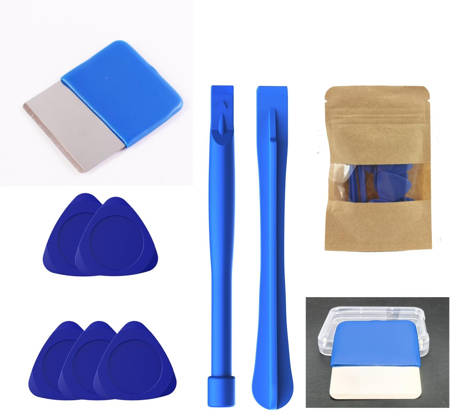 Phone Repair Tool Kit with Sharp-Edge Metal Spudger, 2 Plastic Pry Tools, 5 Triangle Picks for iPhone iPad MacBook Nintendo Switch PS4 Xbox Laptop Keyboard Desktop LCD HP Disassembly - Image 1