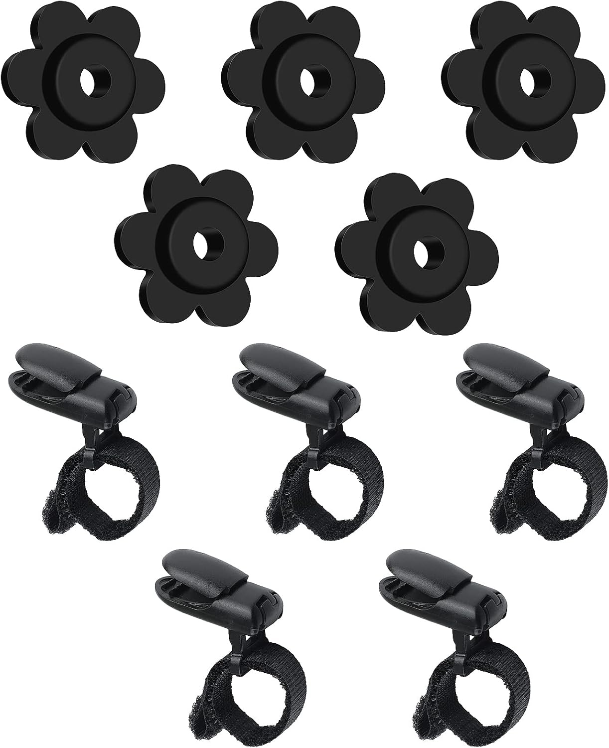 HOOSUN 10 Pack Garden Flags Clips And Stoppers,Tiger Clips For Garden Flag Holder,Rubber Stoppers Yard Flag Holder Clip for Small Flags Pole 4th of July Accessories - Image 1