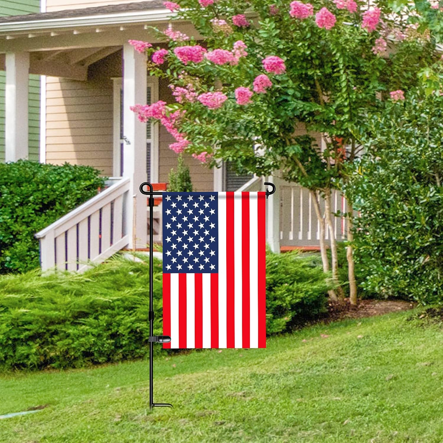 HOOSUN 10 Pack Garden Flags Clips And Stoppers,Tiger Clips For Garden Flag Holder,Rubber Stoppers Yard Flag Holder Clip for Small Flags Pole 4th of July Accessories - Image 7