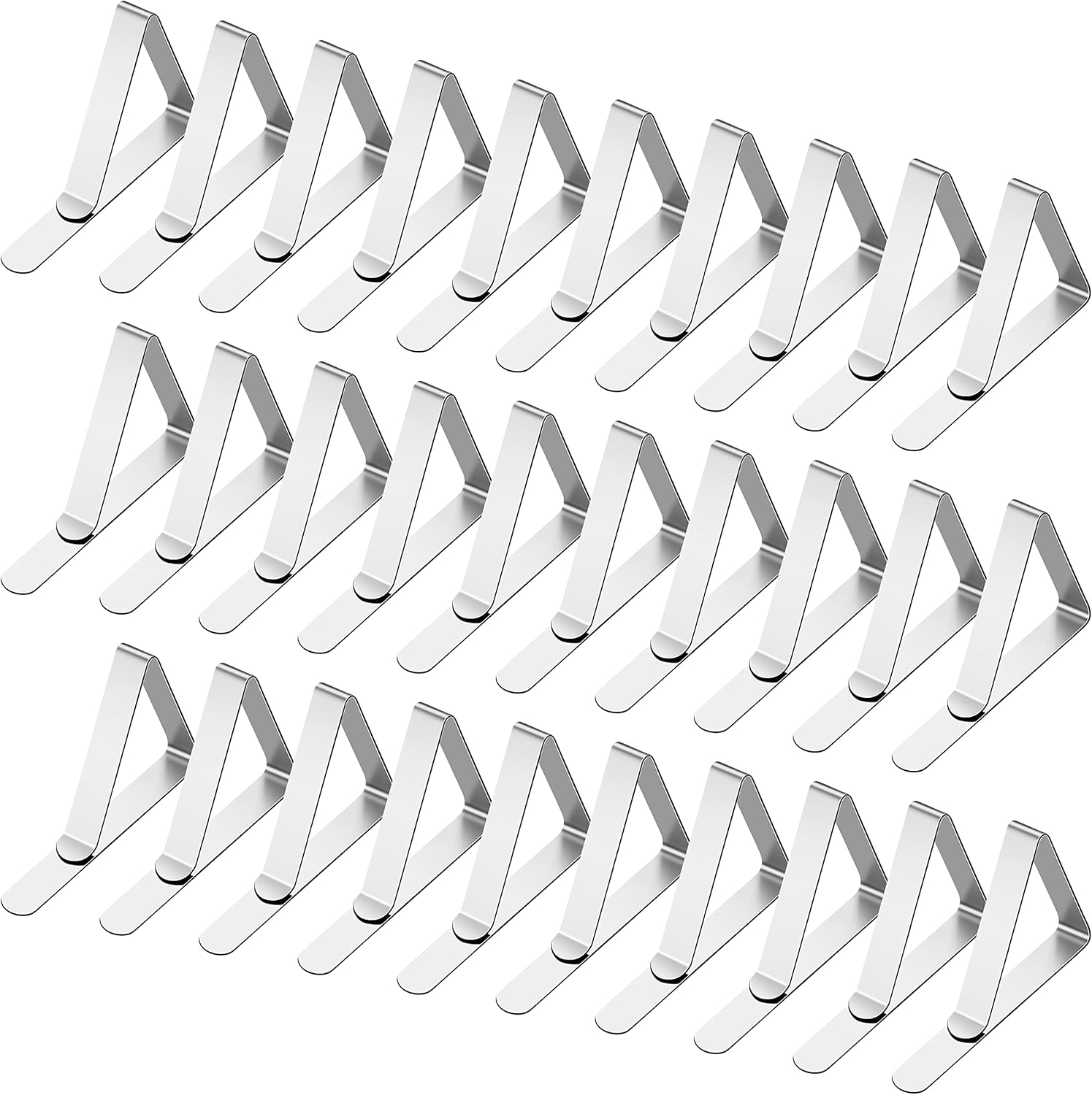 30 Packs Tablecloth Clips Table Cloth Holder Clips,Stainless Steel Outdoor Table Cloths Clip for Picnic Tables,Folding Tables,Clamps for Outdoor Tablecloths,Picnic Tablecover Clip for Party Wedding - Image 1