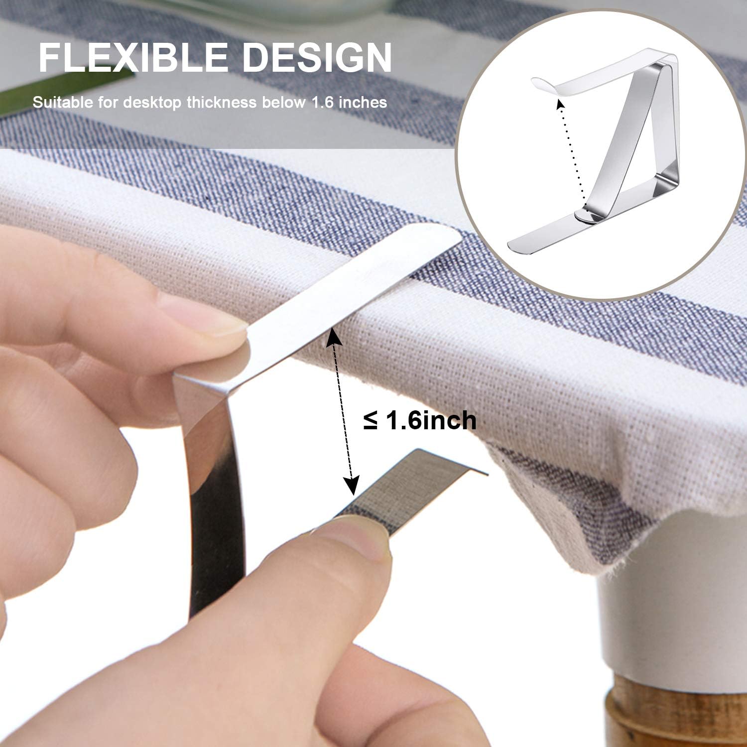 30 Packs Tablecloth Clips Table Cloth Holder Clips,Stainless Steel Outdoor Table Cloths Clip for Picnic Tables,Folding Tables,Clamps for Outdoor Tablecloths,Picnic Tablecover Clip for Party Wedding - Image 4