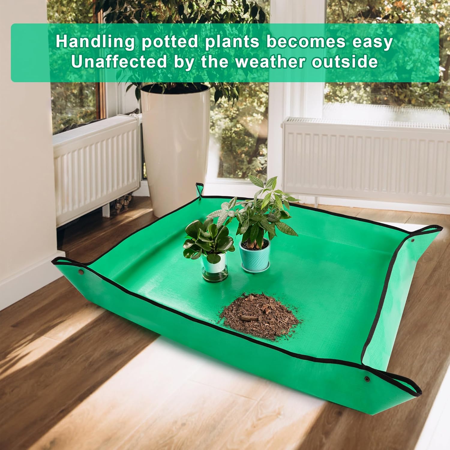 HOOSUN Repotting Mat for Indoor Plants,Portable Foldable Transplanting Potting Soil Tray,39.5