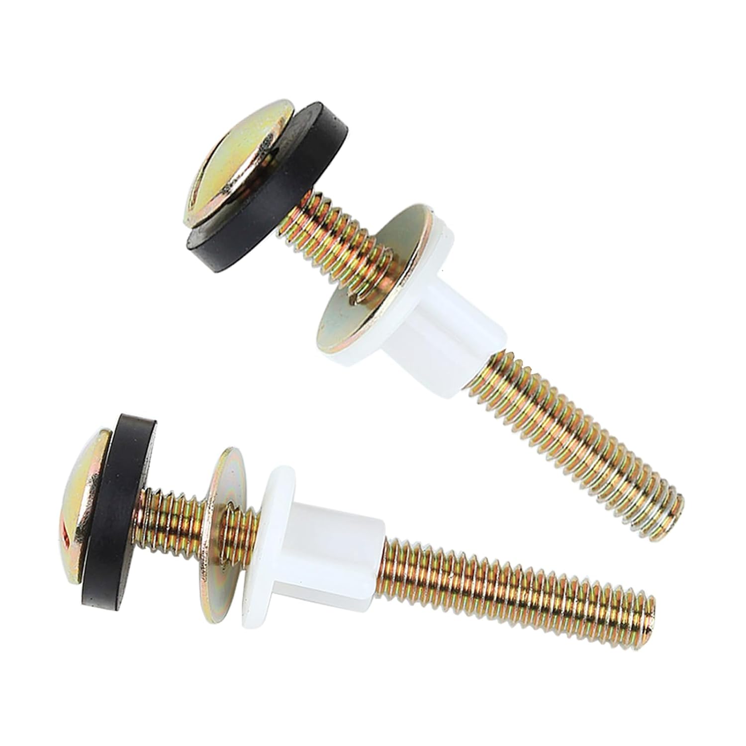 2 PCS Toilet Seat Screws Replacement Kit, Heavy Duty Toilet Seat Fastener with Plastic Nut and Metal and Rubber Washers, Universal Toilet Seat Bolt and Screw Set for Top Mount Toilet Seat Hinge - Image 1