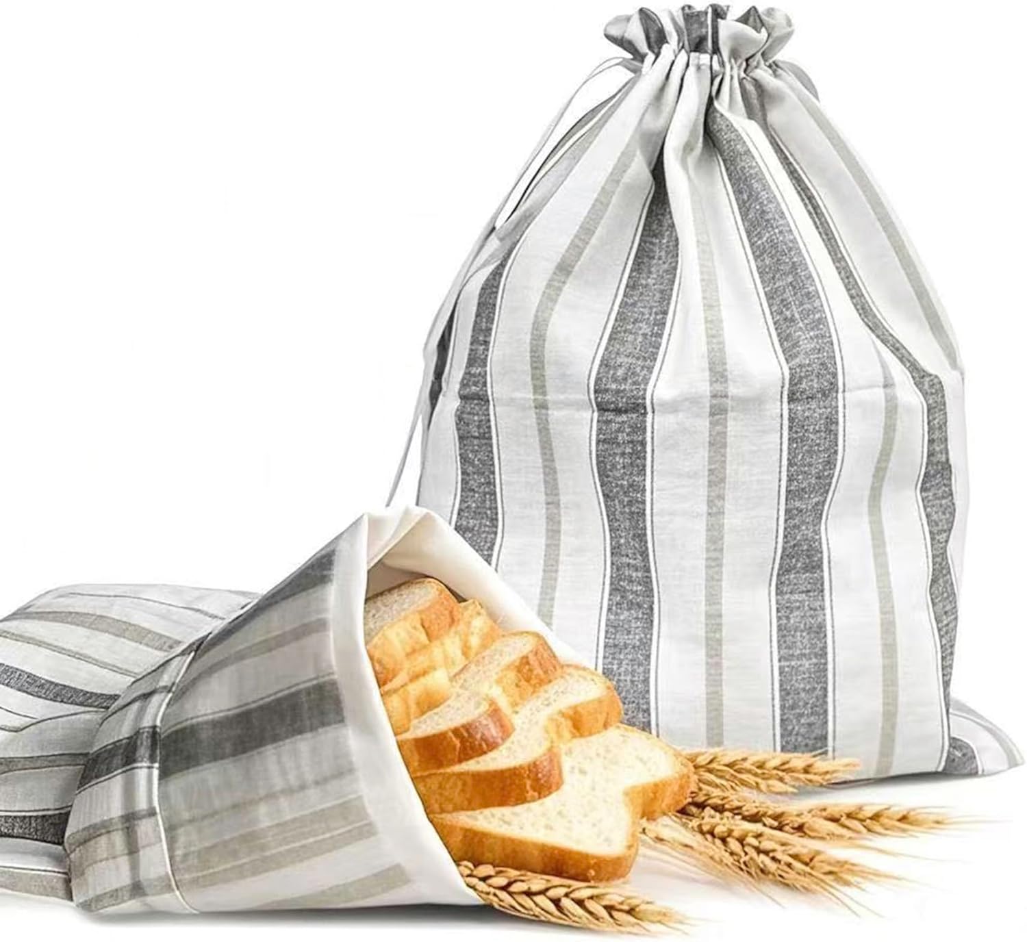 Premium Bread Bags for Homemade Loaves, XL Reusable Linen with Plastic Lining, Equipped with Convenient Drawstring for Ultimate Freshness, BPA-Free, Ideal for Sourdough & Artisan Breads, 1 PCS - Image 1