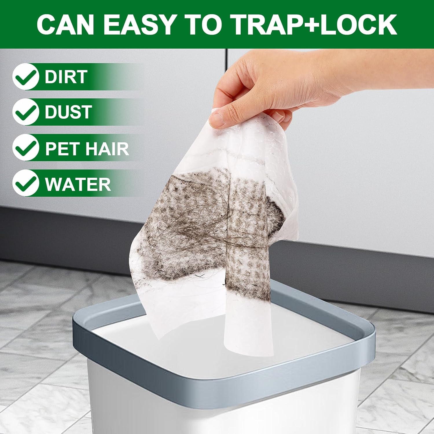 Dry Sweeping Cloths for Swiffer Sweeper Mop - 50 Count Disposable Dry Mop Refills Pad for Floor Mopping & Cleaning - Hardwood Floor Mop Cleaner Cloth Refill, Unscented (Mop is not Included) - Image 2