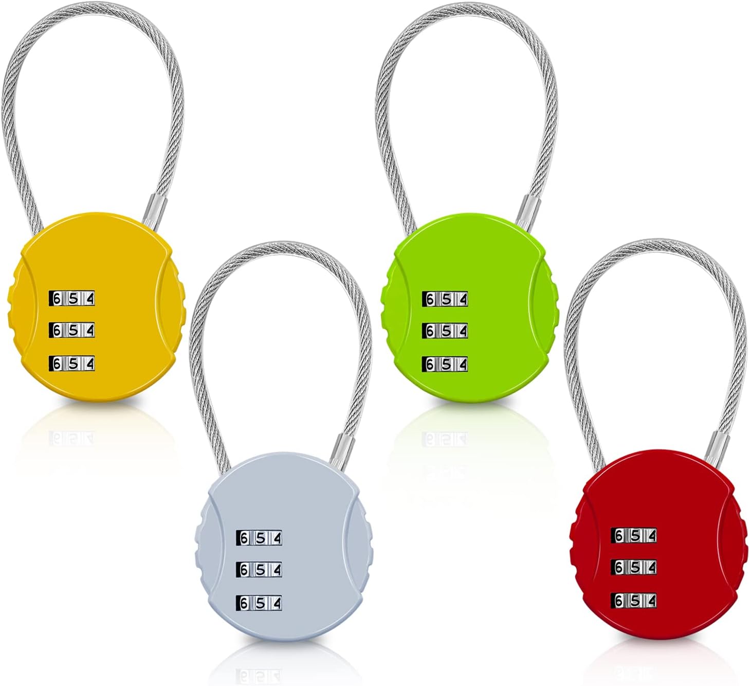 4 Pack Combination Padlock 3 Digit Luggage Lock Suitcase Lock, Outdoor Combination Lock Waterproof Small Lock for School, Gym Locker, Travel Bag (Multicolor) - Image 1