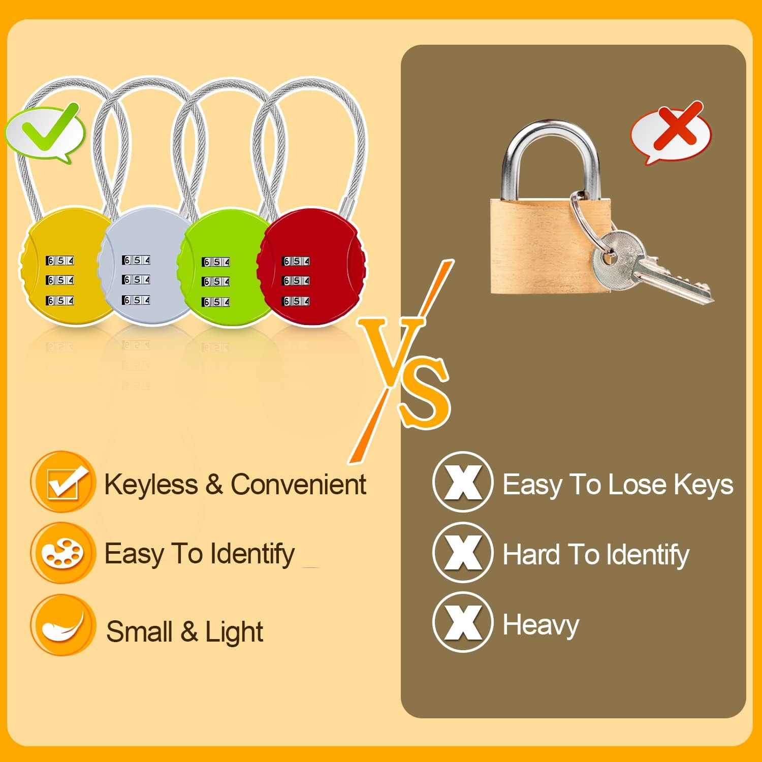 4 Pack Combination Padlock 3 Digit Luggage Lock Suitcase Lock, Outdoor Combination Lock Waterproof Small Lock for School, Gym Locker, Travel Bag (Multicolor) - Image 5