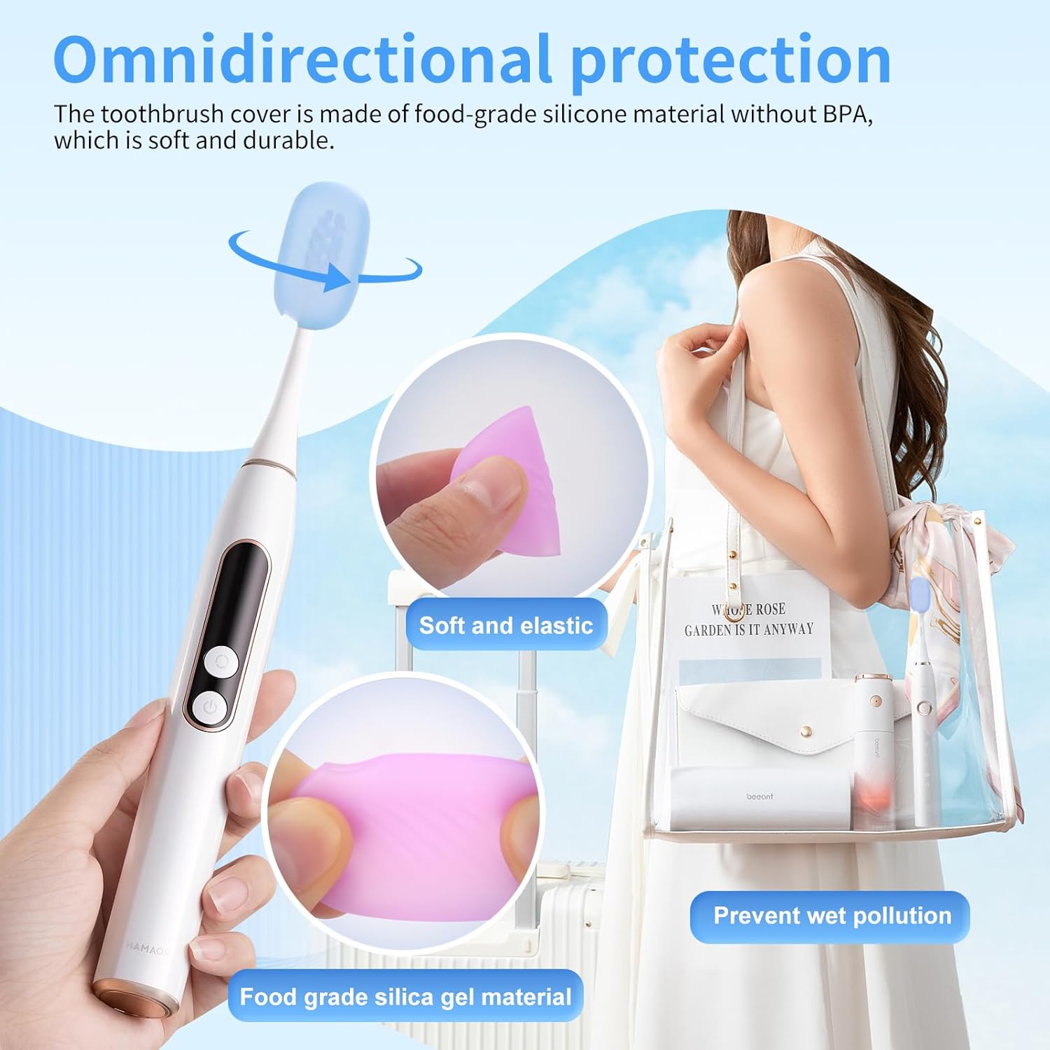 6 Pcs Toothbrush Covers Toothbrush Covers Caps，Replaceable Electric Toothbrush Head Cover Silicone Toothbrush Protector Cap for Household Travel, Bathroom, Gym，Camping - Image 4