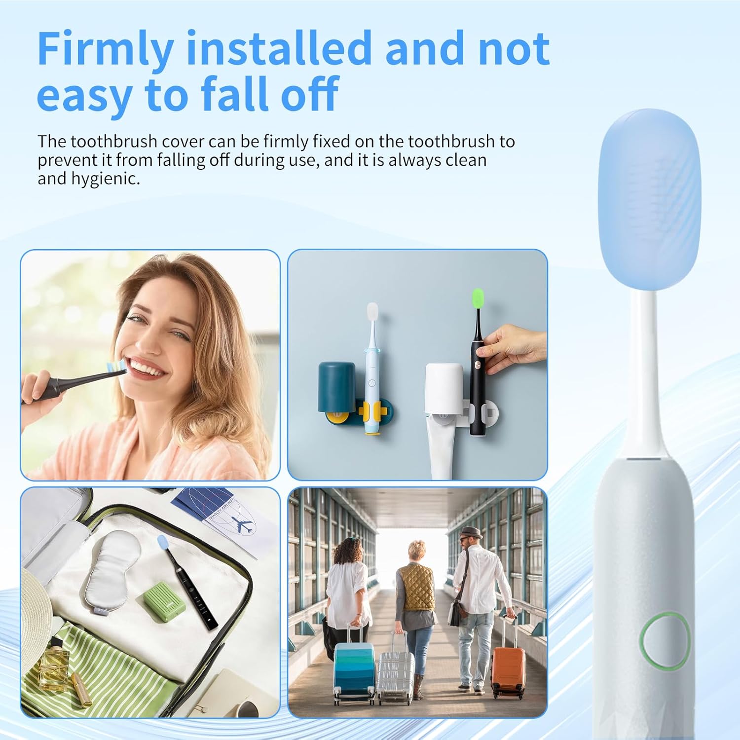 6 Pcs Toothbrush Covers Toothbrush Covers Caps，Replaceable Electric Toothbrush Head Cover Silicone Toothbrush Protector Cap for Household Travel, Bathroom, Gym，Camping - Image 7