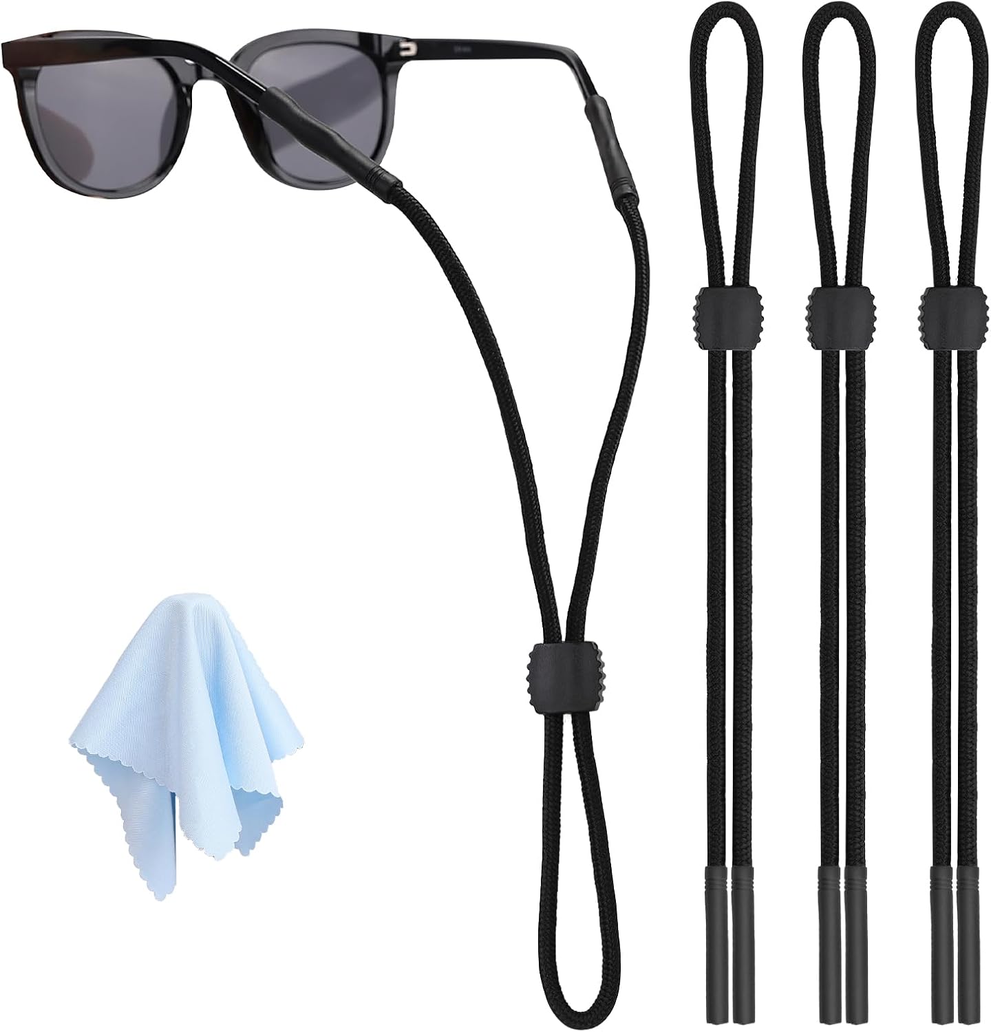 3 Pcs Glasses Strap-Adjustable Eyeglass Holders for Men, Women, and Kids - Neck Eyewear Retainer, Sports Sunglasses Strap, Lanyard - Image 1
