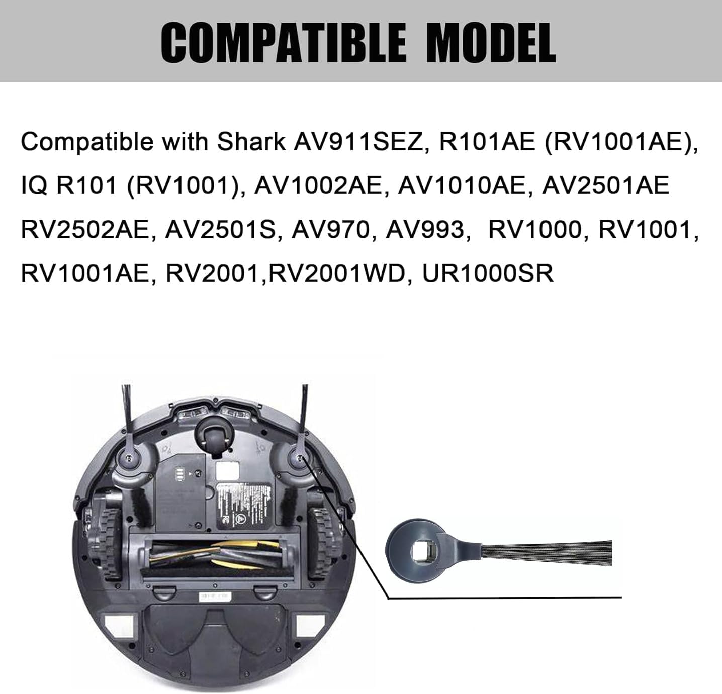 Replacement Side Brushes Compatible with Shark Vacuum Cleaner ION Robot IQ R101AE(RV1001AE), IQ R101(RV1001), RV1000 AV911S AV2501AE RV2502AE AI AV2501S, AV2501AE, RV2502AE, RV2520AOUS, AV2510AOUS - Image 2