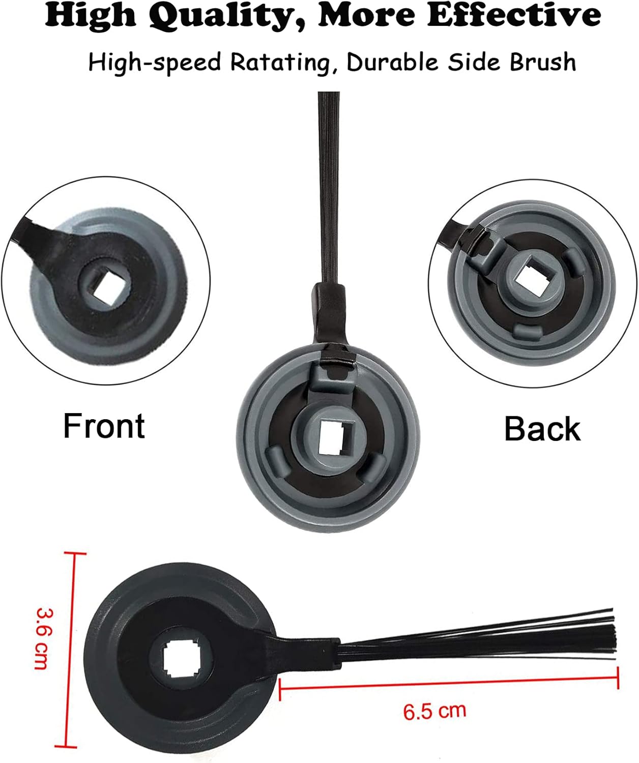 Side Brush for Shark ION Robot Vacuum AV751 AV752 AV753 RV850 RV850BRN RV850WV S87 RV700_N RV720_N RV750_N Robot Vacuum Cleaner Accessory -6 Pack - Image 2
