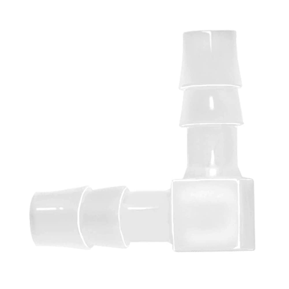 Plastic 1/4” Hose ID 90 Degree Elbow Barb Fitting, 6 Pcs Equal Barbed Joint Splicer Mender Adapter Union Adapter for Boat Aquarium - Image 1