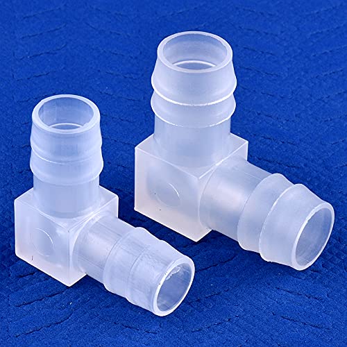 Plastic 1/4” Hose ID 90 Degree Elbow Barb Fitting, 6 Pcs Equal Barbed Joint Splicer Mender Adapter Union Adapter for Boat Aquarium - Image 3