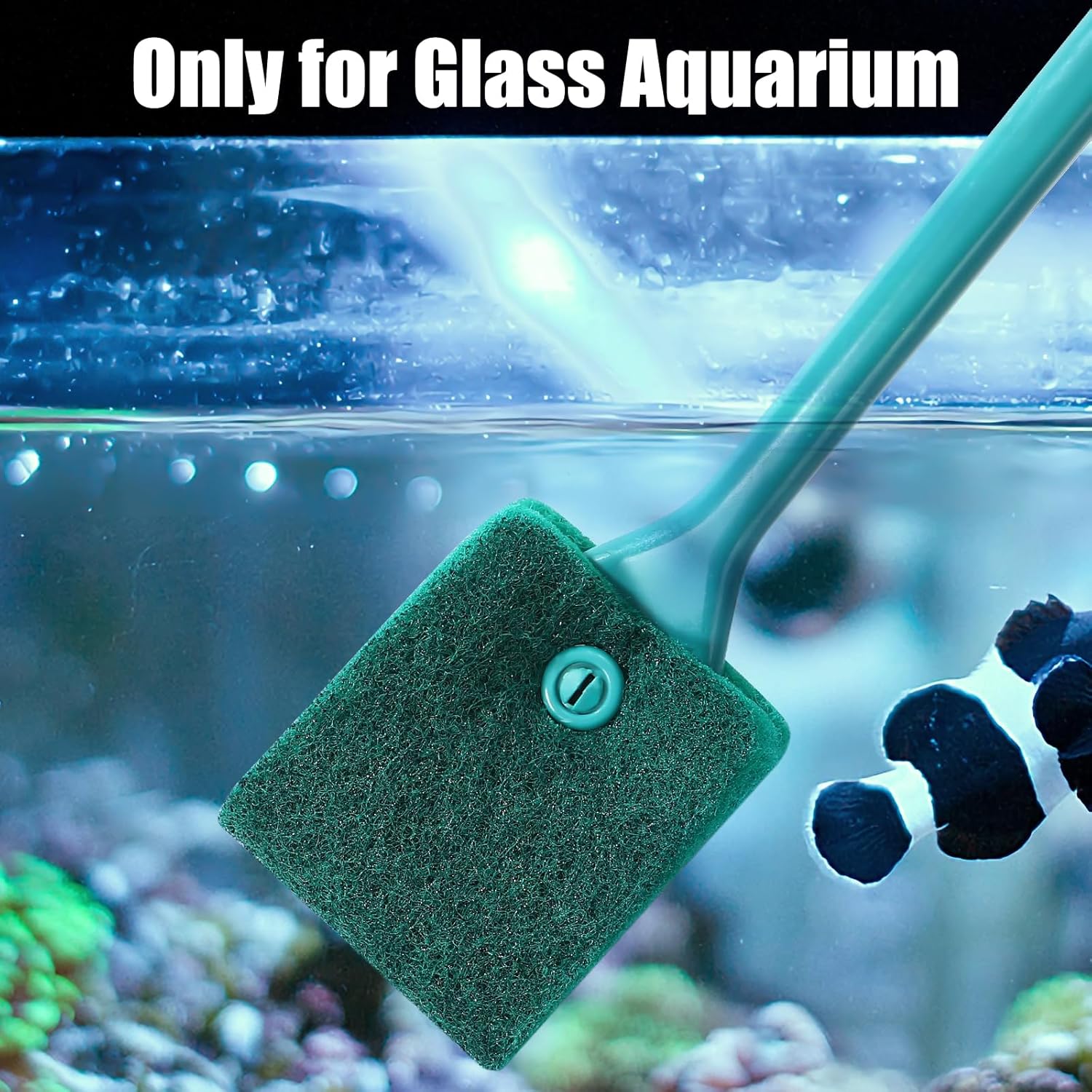 Fish Tank Cleaning Tools, Aquarium Double Sided Sponge Brh, Algae Scraper Cleaner with Long Handle - Image 4