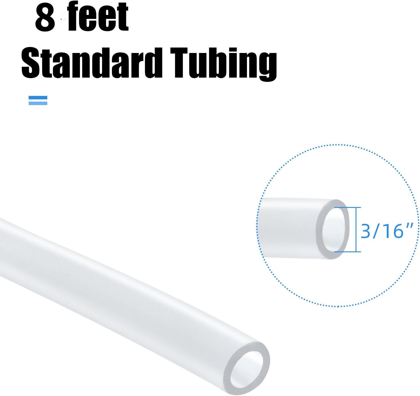 Aquarium Tubing 8 Feet, Airline Tubing, Standard 3/16” Air Hose for Fish Tank Air Pump,Hydroponics and Pond,Clear - Image 2