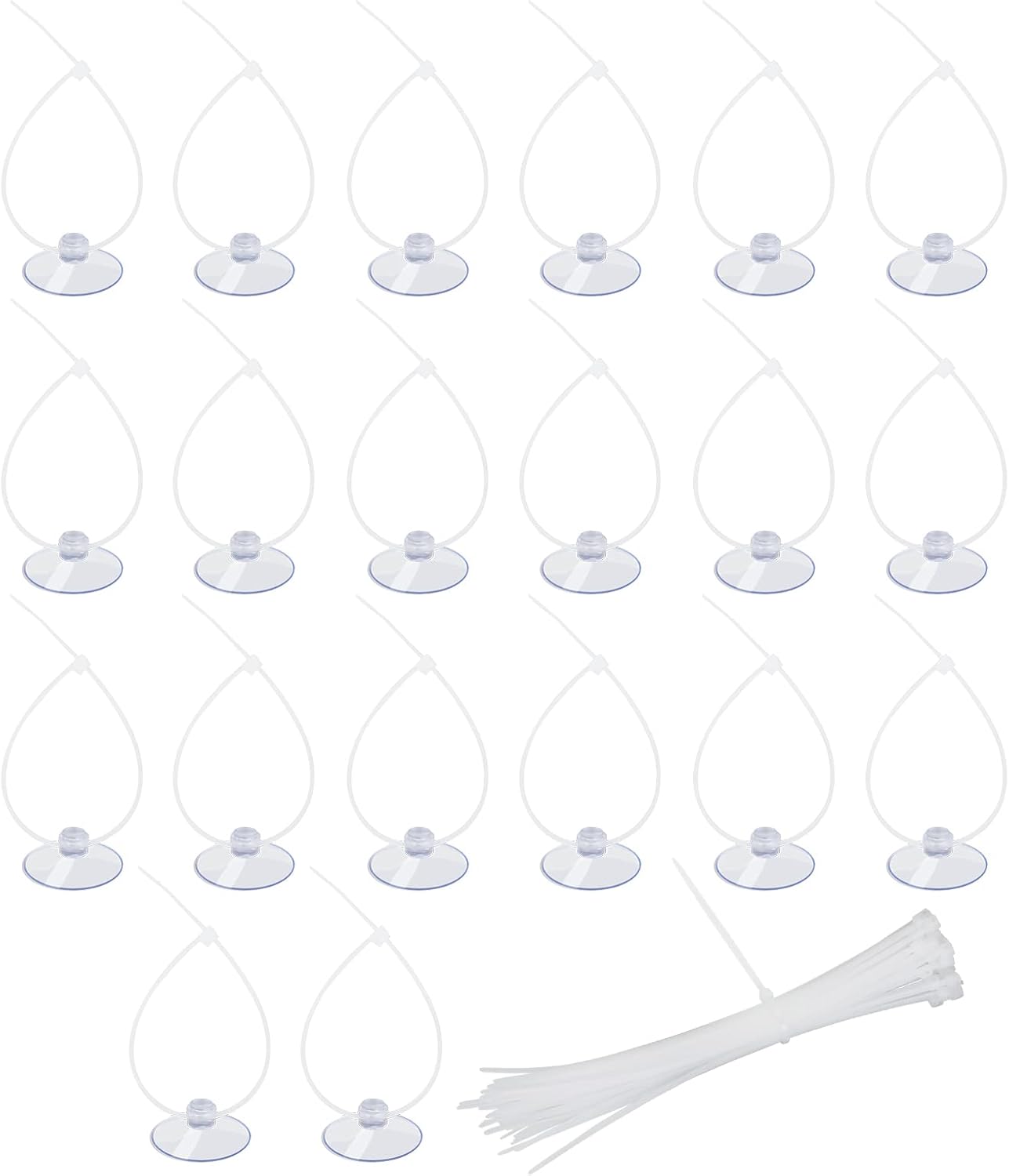 20 Pack Suction Cups with 40 Zip Ties for Aquarium Fish Tank Decoration Moss Shrimp Nest - Image 1