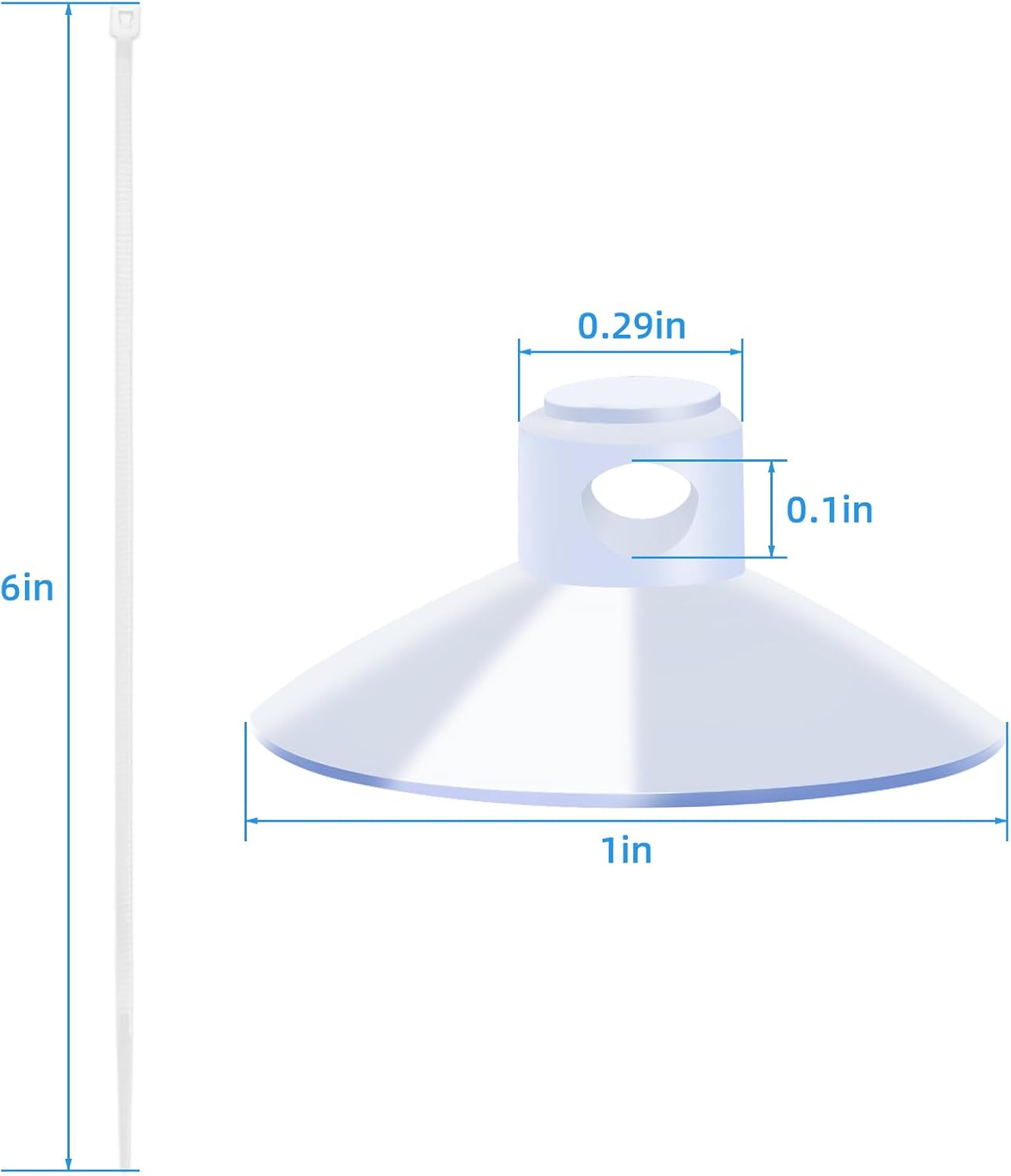 20 Pack Suction Cups with 40 Zip Ties for Aquarium Fish Tank Decoration Moss Shrimp Nest - Image 2
