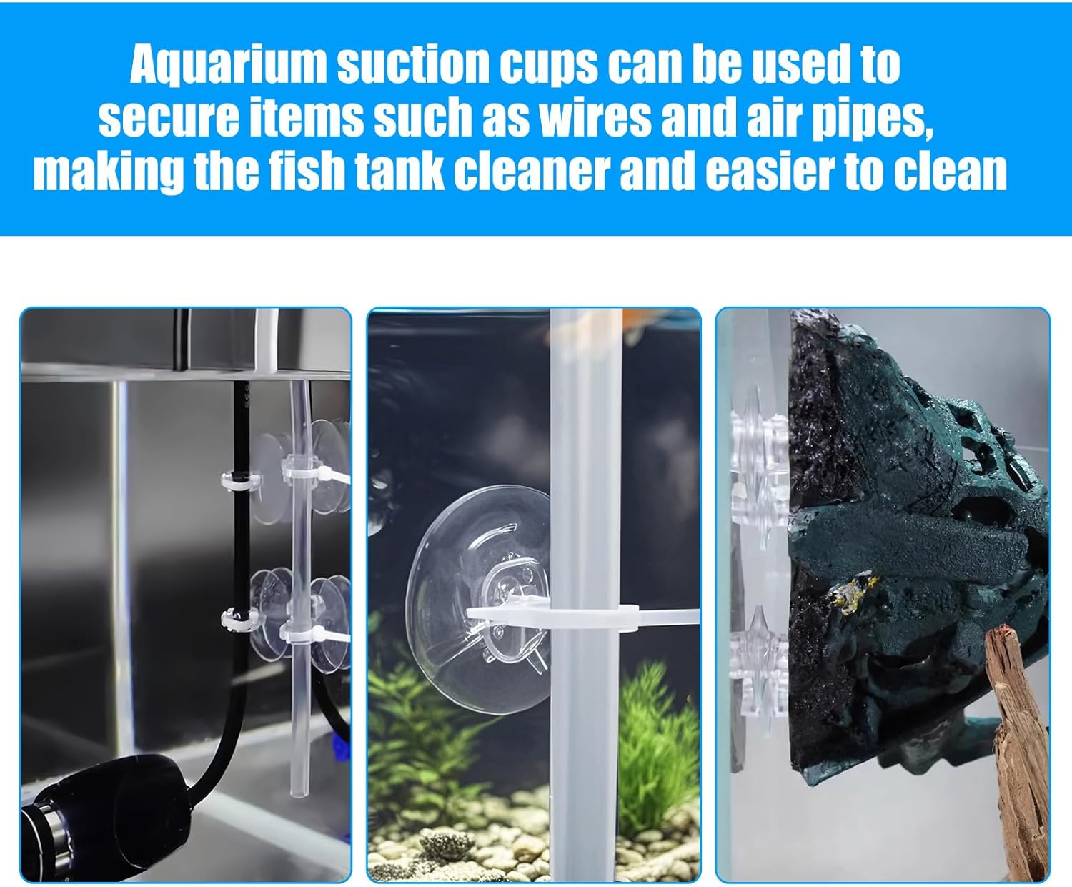 20 Pack Suction Cups with 40 Zip Ties for Aquarium Fish Tank Decoration Moss Shrimp Nest - Image 7