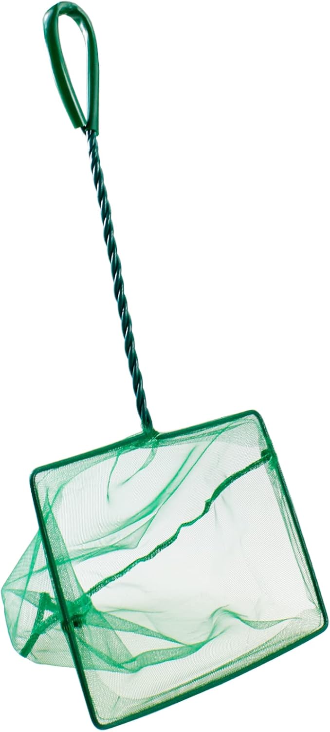 8 Inch Aquarium Fish Net, Wastes Skimming Cleaning Tool with Firm Handle for Fish Tanks Small Ponds - Image 1
