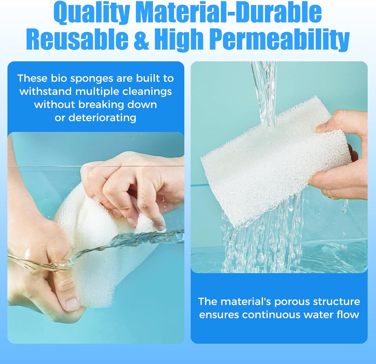 6-Pack Replacement Filter Sponge Pads, Aquarium Foam Insert Compatible with AquaClear 50, Fish Tank Filter Media - Image 4