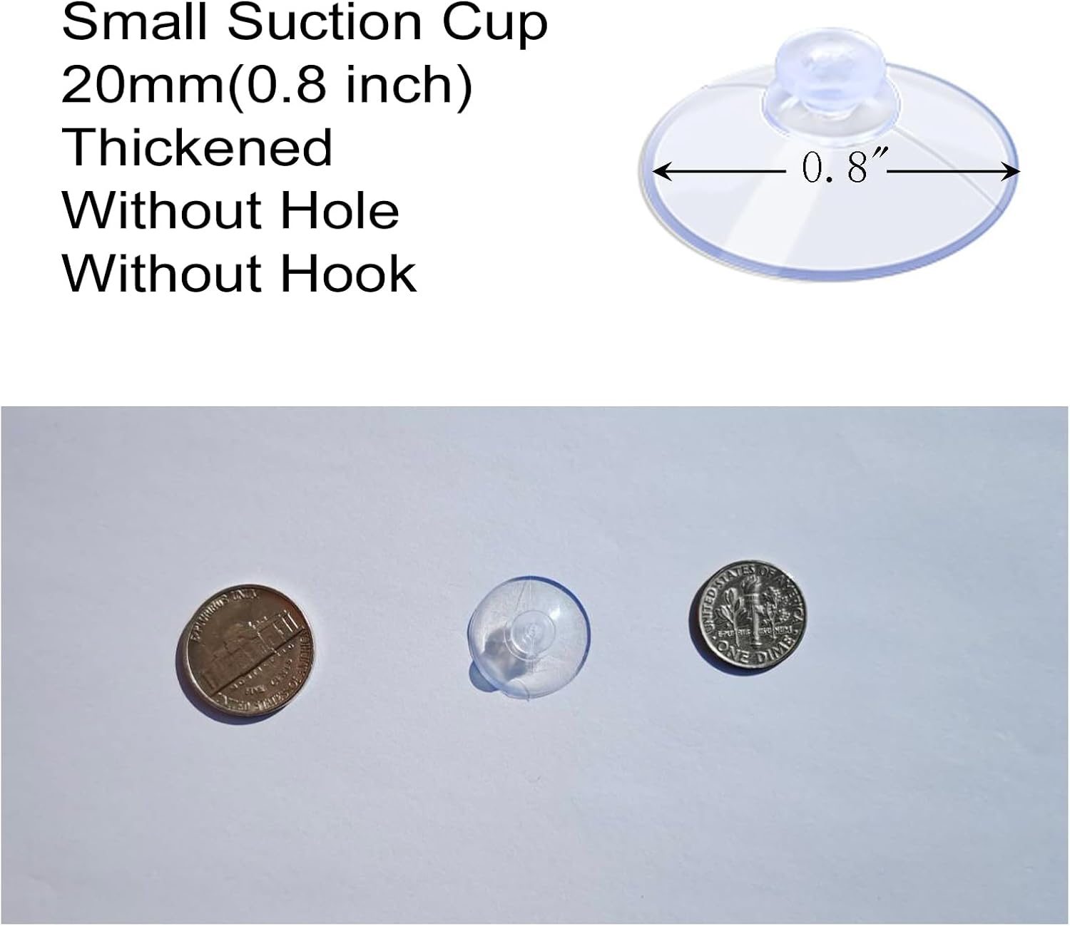 20 Packs Suction Cups 0.8 Inch Clear Sucker Pads Without Hook for Glass Home Organization Decoration - Image 3