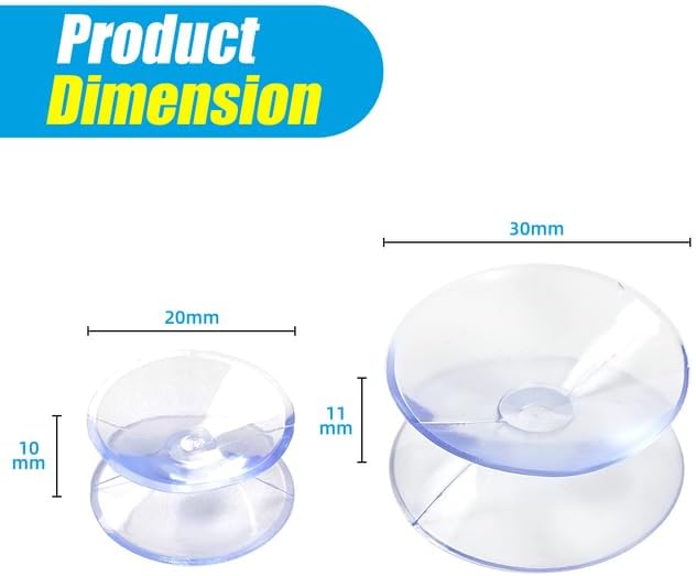 20 Pack 0.8 Inch Double Sided Suction Cups for Glass Table Top Home Organization - Image 2