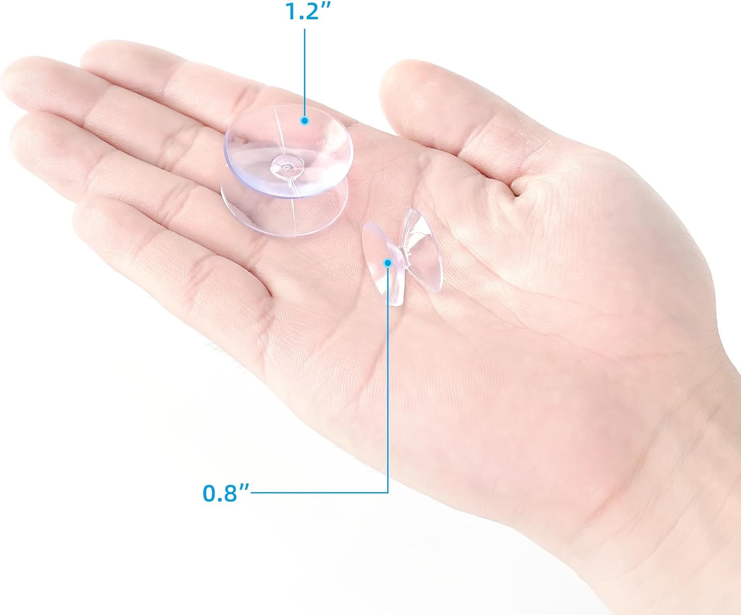 20 Pack 0.8 Inch Double Sided Suction Cups for Glass Table Top Home Organization - Image 3