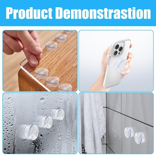 20 Pack 0.8 Inch Double Sided Suction Cups for Glass Table Top Home Organization - Image 4
