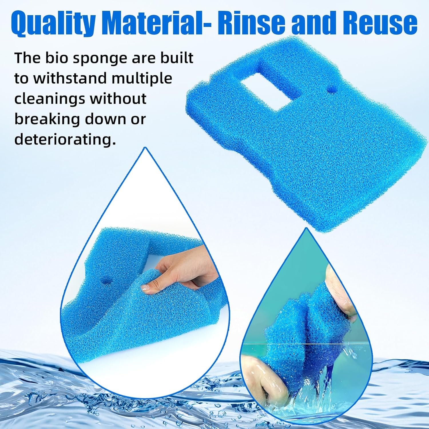 Replacement Sponge Filter Pad Compatible with VIVOHOME 530/660 GPH or CUF-6000 Pond Filter Pump Fountain (1pcs) - Image 3