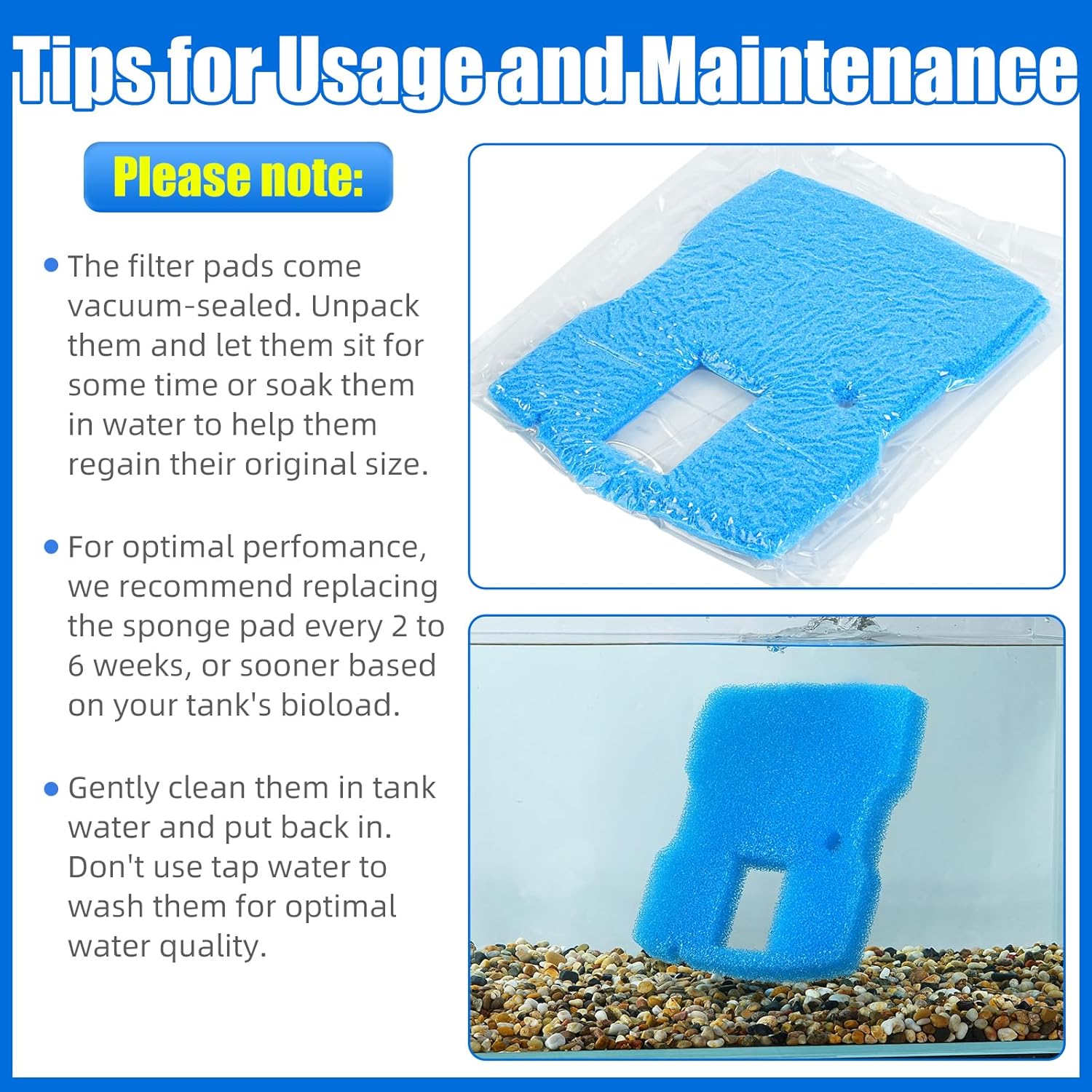 Replacement Sponge Filter Pad Compatible with VIVOHOME 530/660 GPH or CUF-6000 Pond Filter Pump Fountain (1pcs) - Image 4