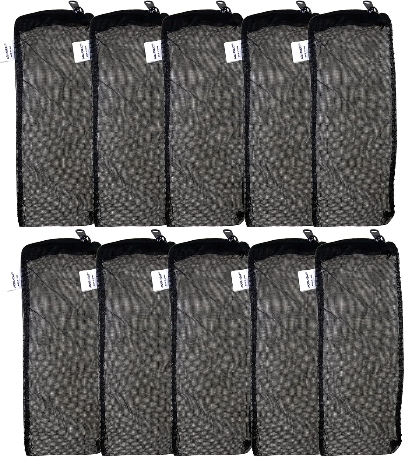 10pcs Aquarium Filter Media Bags, Fish Tank Fine Mesh Bags, 3”x4”/3”x8”/5.5”x8” with Plastic Zipper for Activated Carbon (3” x 8”) - Image 1