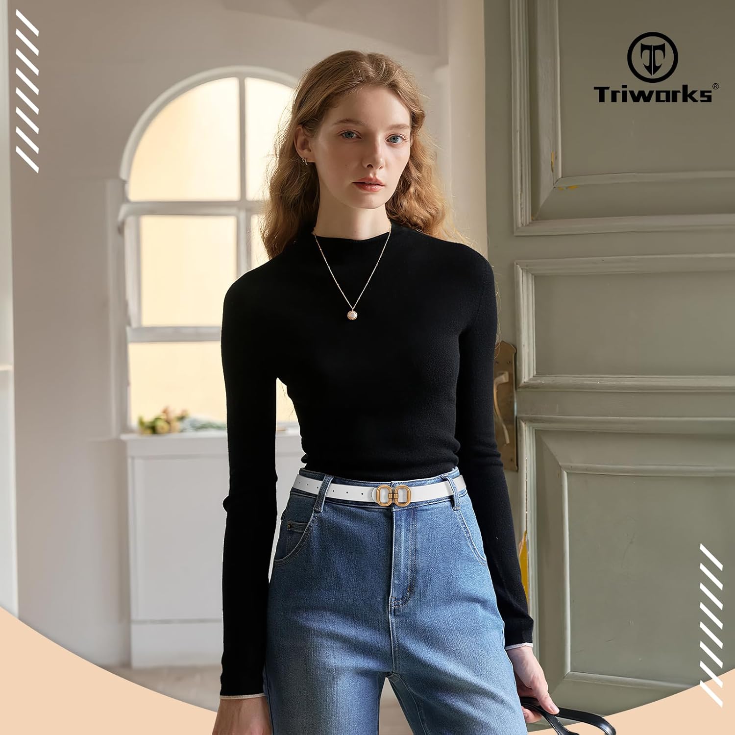 Reversible Leather Belt for Women with Gold Buckle Ladies Leather Belt for Jeans Pants - Image 4