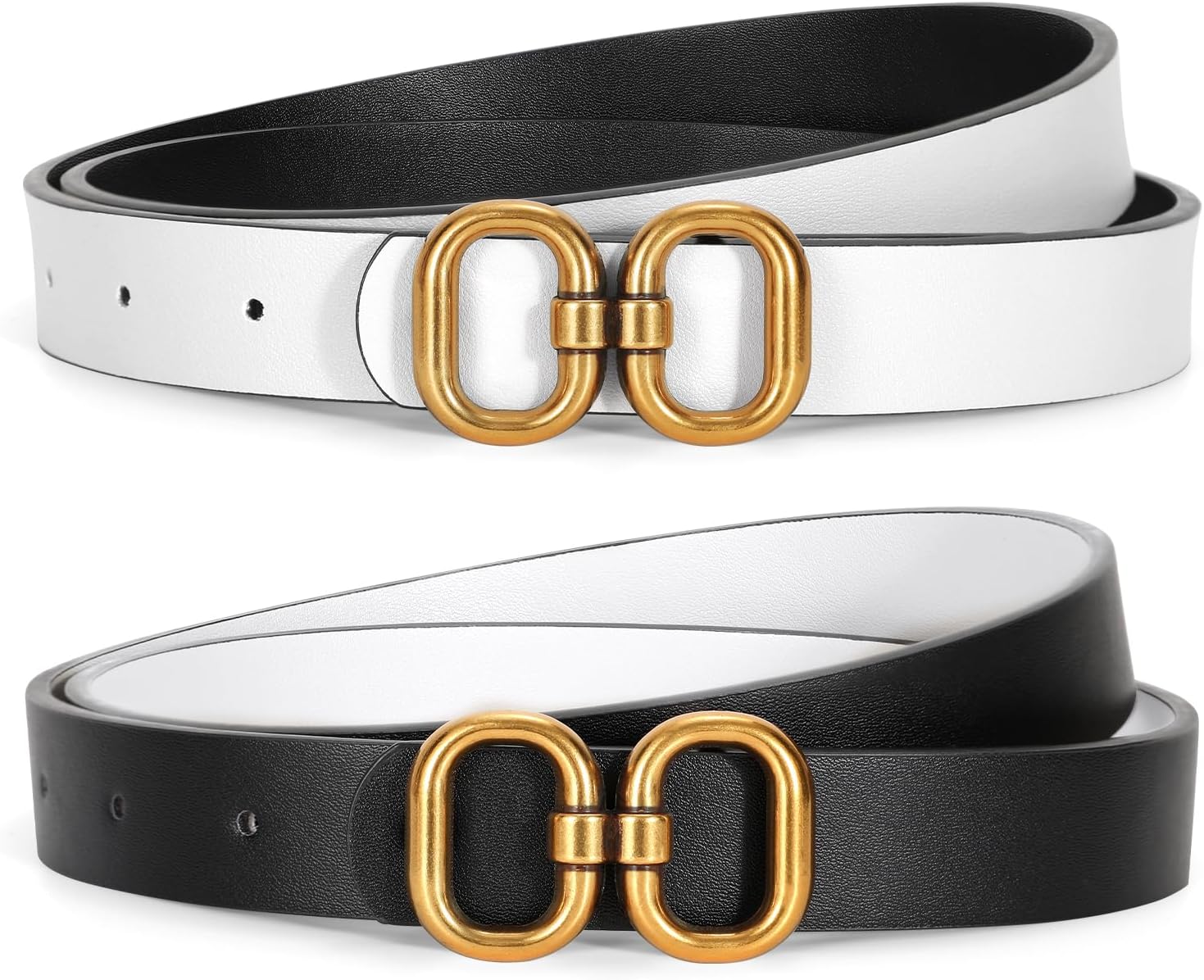 Reversible Leather Belt for Women with Gold Buckle Ladies Leather Belt for Jeans Pants - Image 7