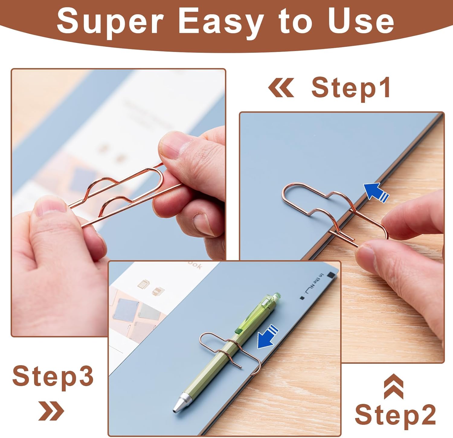 24 Pack Pen Holder for Notebook, Multi-Purpose Metal Paper Clip Pencil Holder, Easy to e for Office,School,Bank,Classroom Mt Haves,Teacher Supplies Accessories,Desk Organizer,Small Gift - Image 3