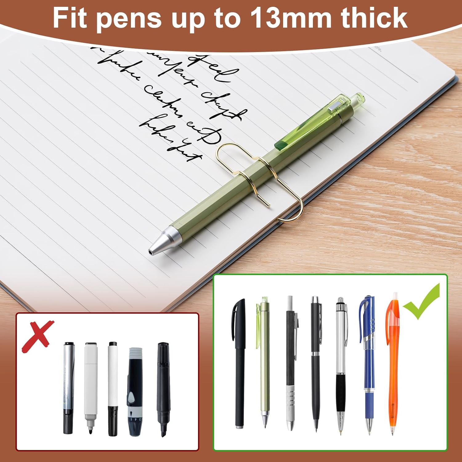 24 Pack Pen Holder for Notebook, Multi-Purpose Metal Paper Clip Pencil Holder, Easy to e for Office,School,Bank,Classroom Mt Haves,Teacher Supplies Accessories,Desk Organizer,Small Gift - Image 4