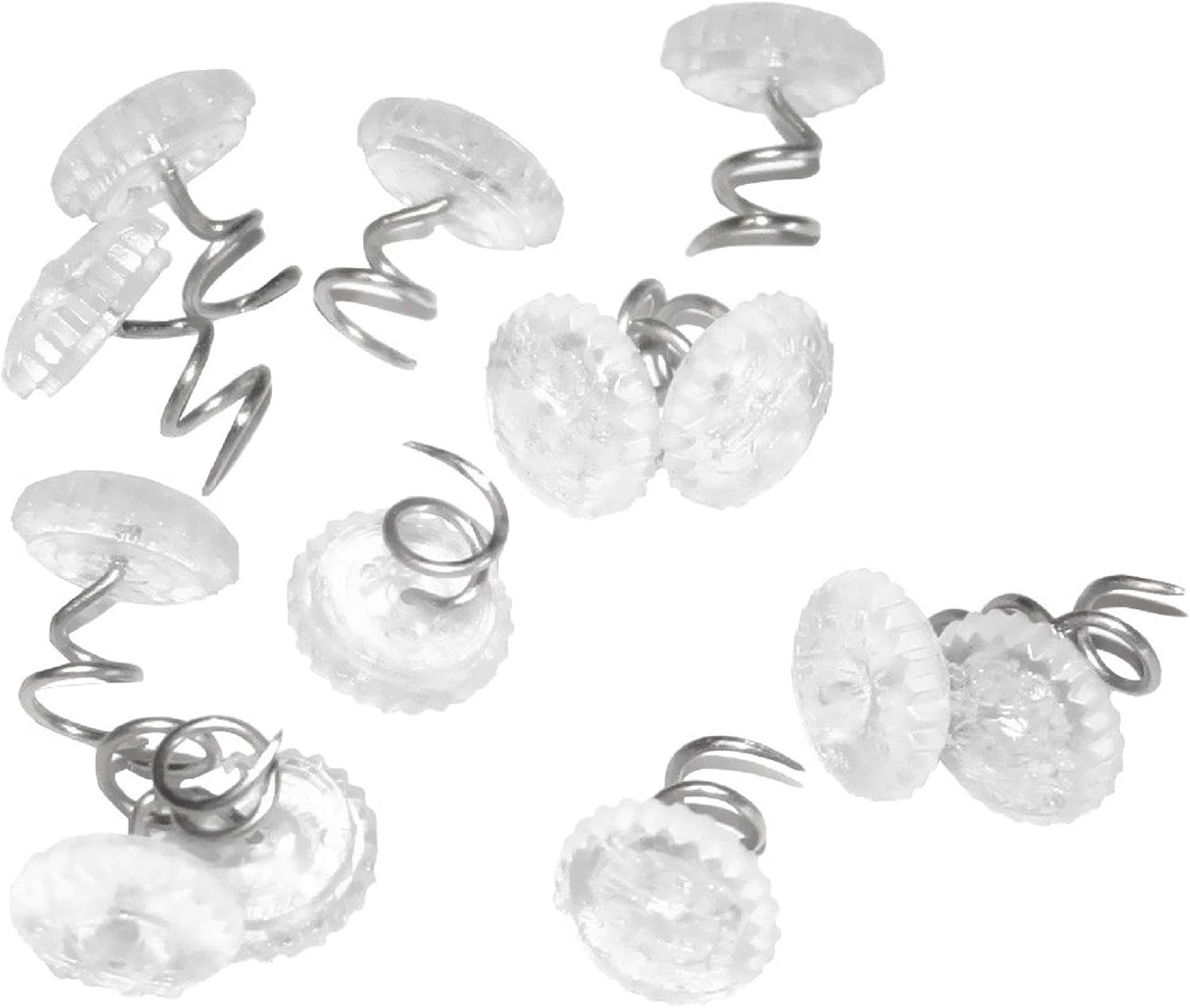 60 Pcs Upholstery Tacks Headliner Pins Clear Heads Twist Pins for Slipcovers and Bedskirts, 0.5 Inches Bed Skirt Pins - Image 1